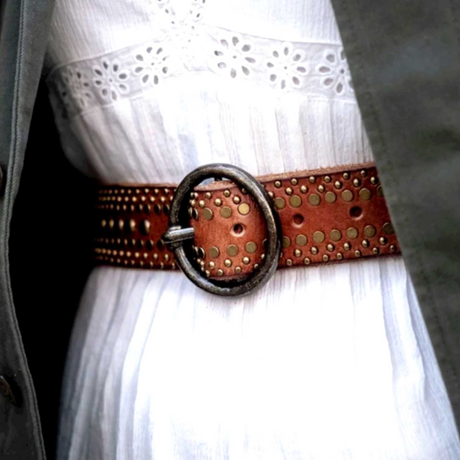 Wandering Ways Studded Belt (Cognac)