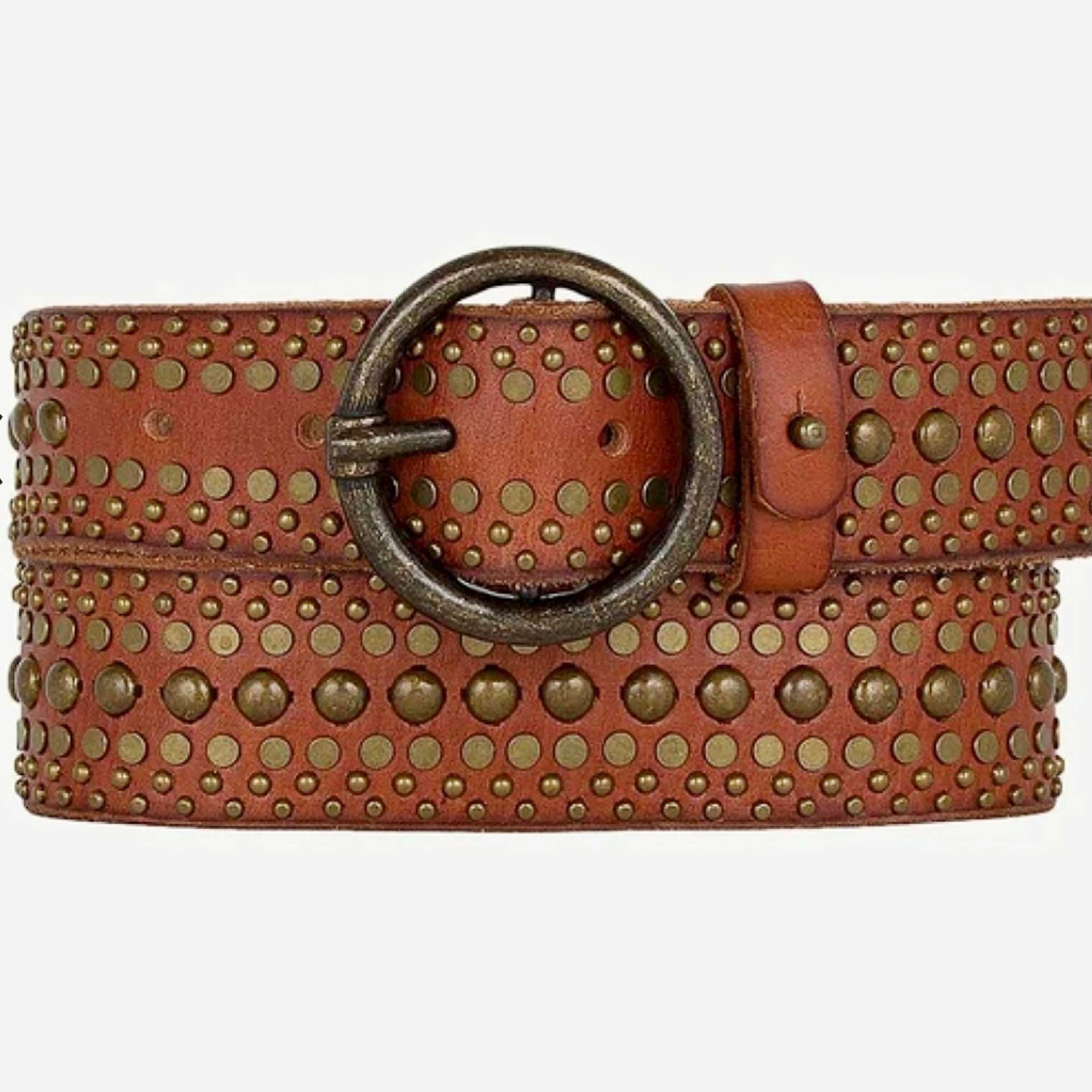 Wandering Ways Studded Belt (Cognac)