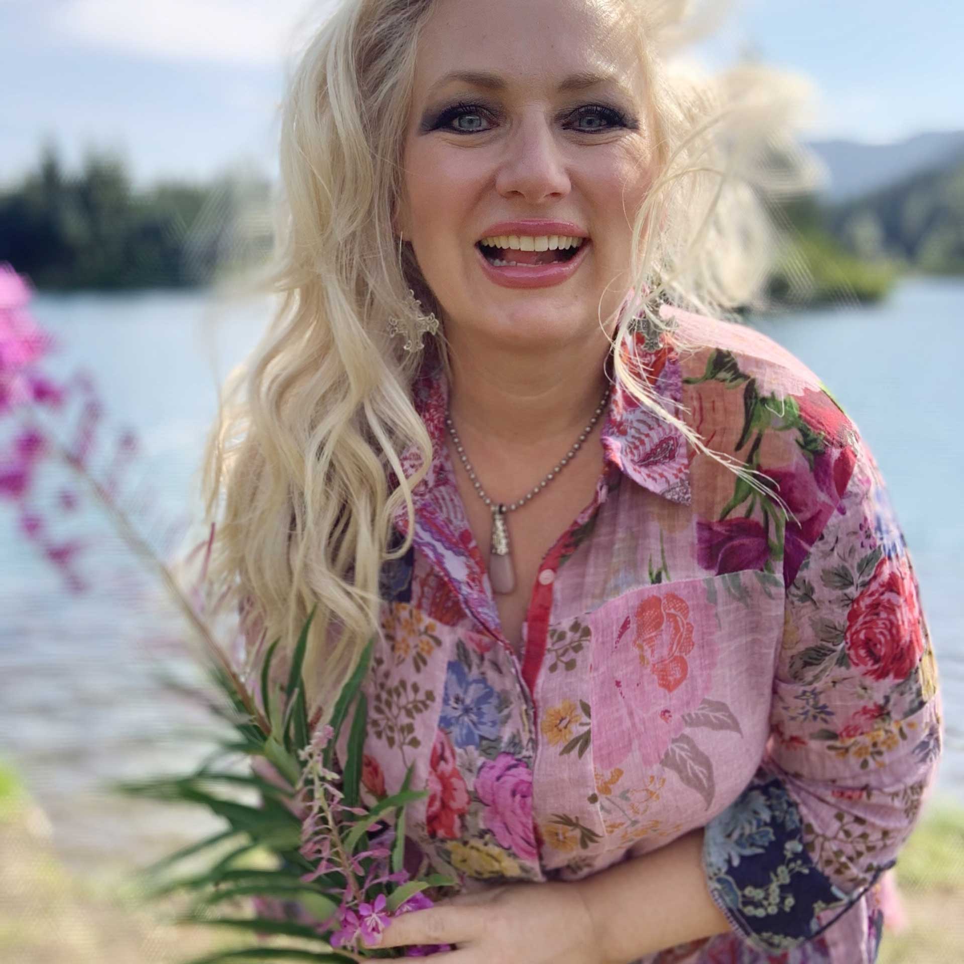 Washed Floral Button-Up