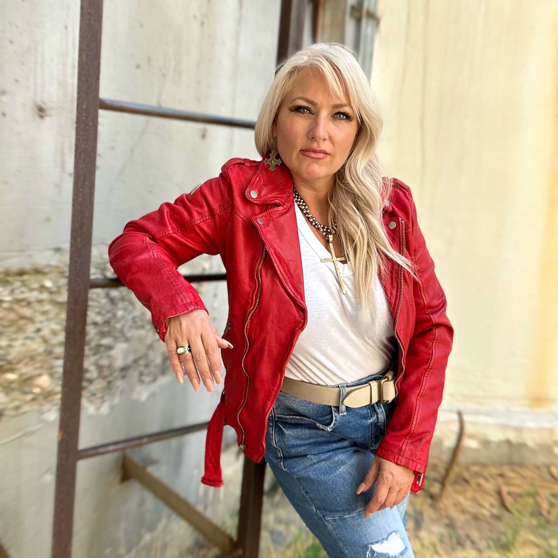 Wild Red Leather Jacket