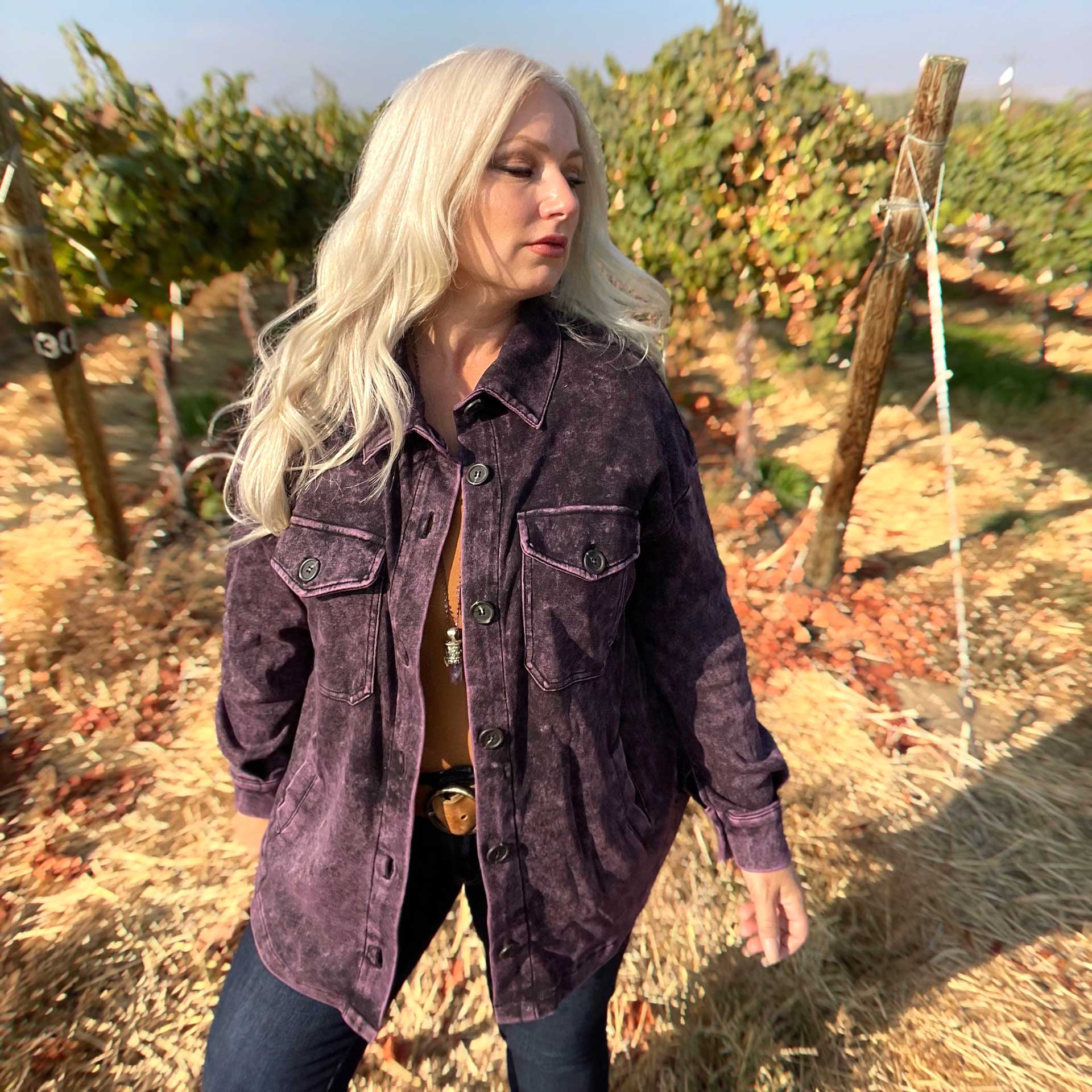 Wild Sage Shirt Jacket (Merlot)