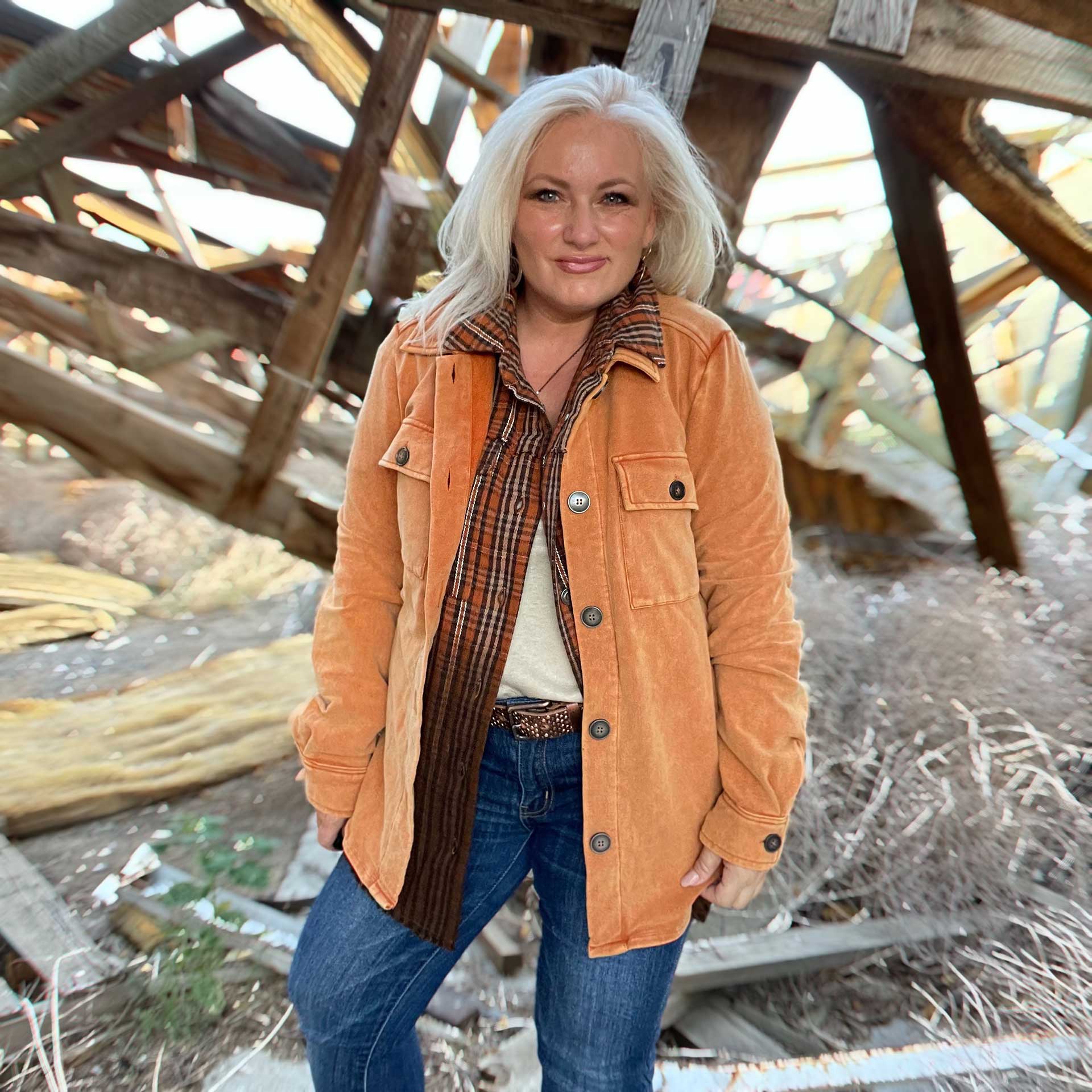 Wild Sage Shirt Jacket (Pumpkin)