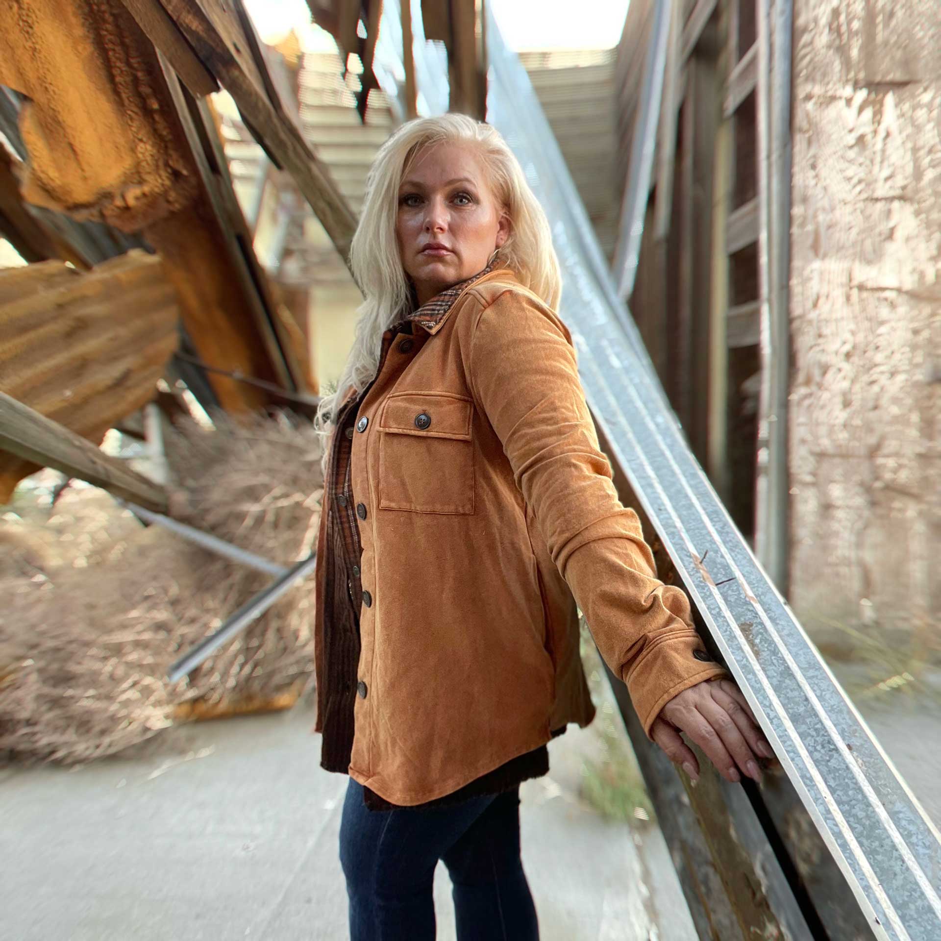 Wild Sage Shirt Jacket (Pumpkin)