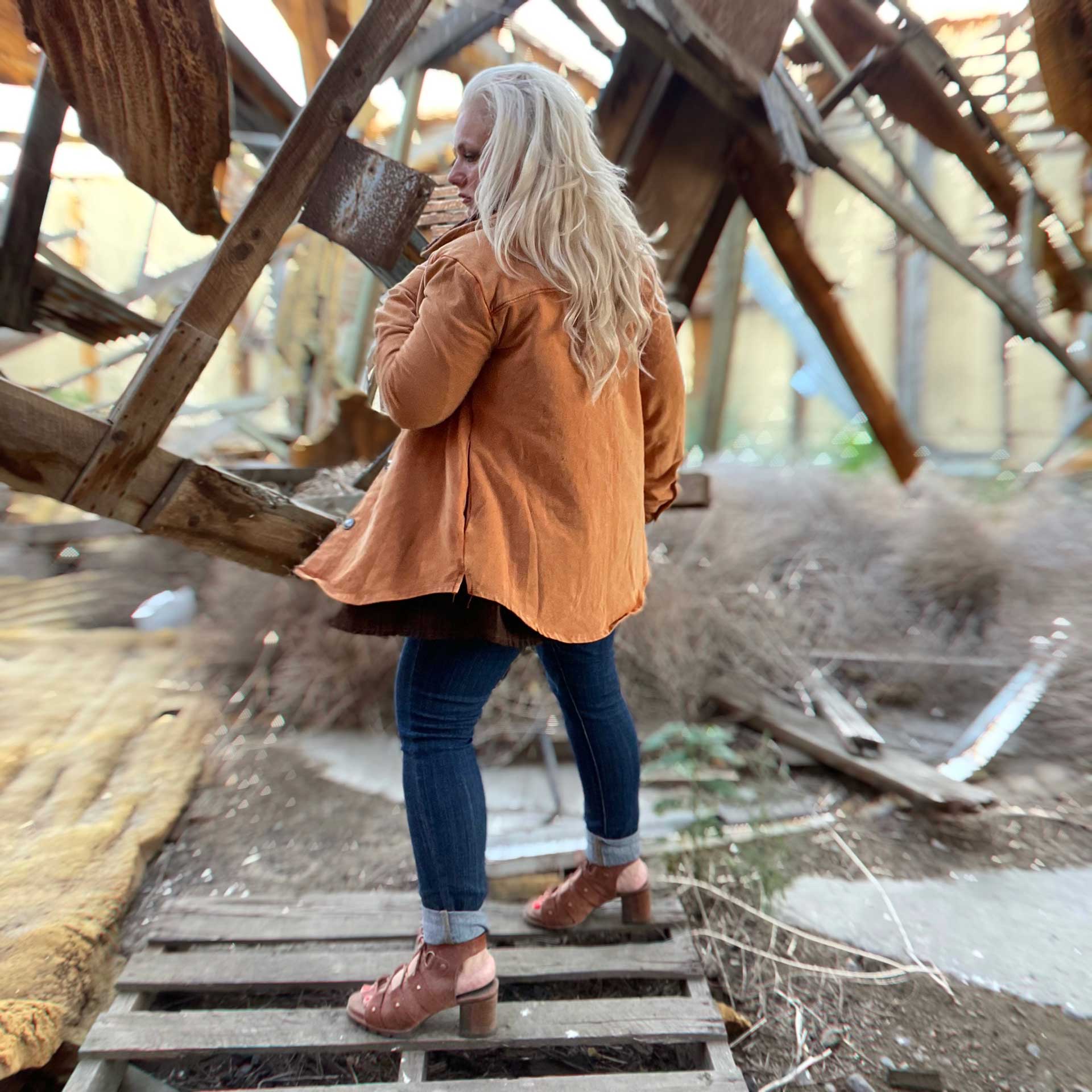 Wild Sage Shirt Jacket (Pumpkin)