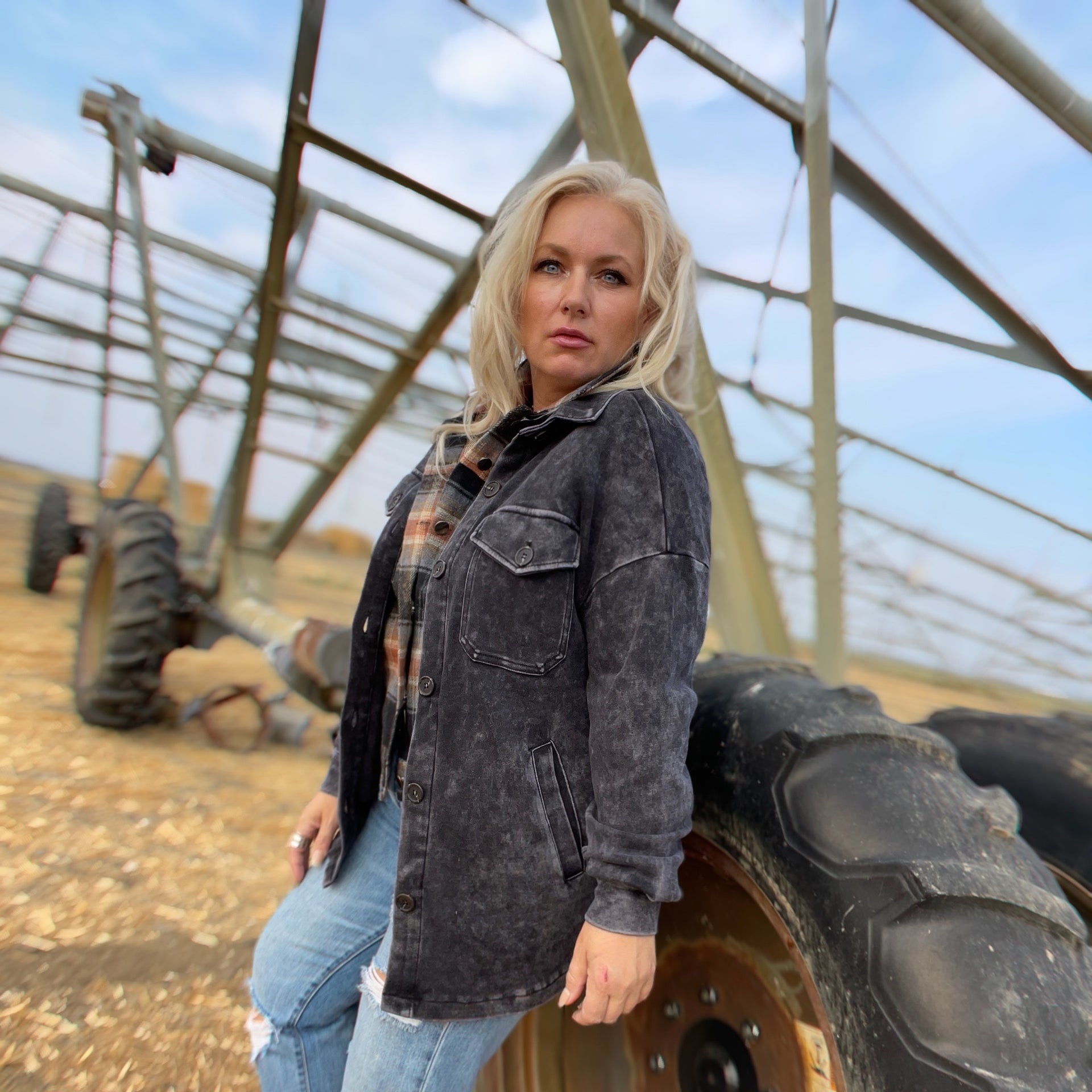 Wild Sage Shirt Jacket (Washed Black)