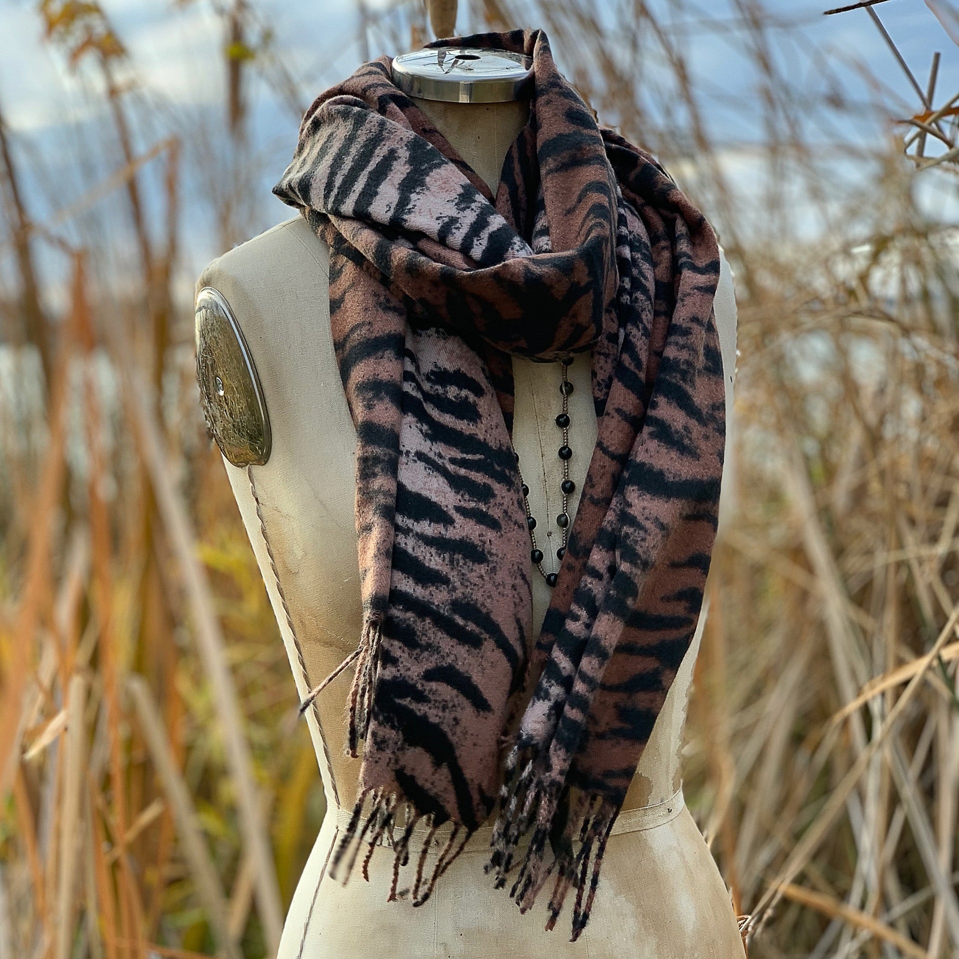 Zebra Cashmere-Feel Scarf