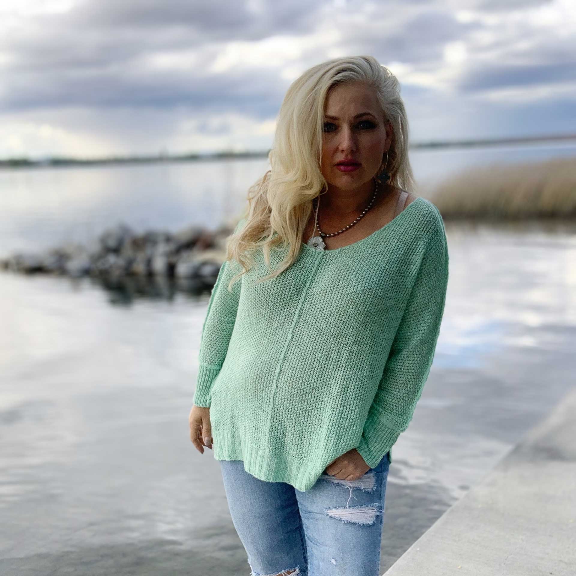 Zoe Lightweight Sweater (Mint)