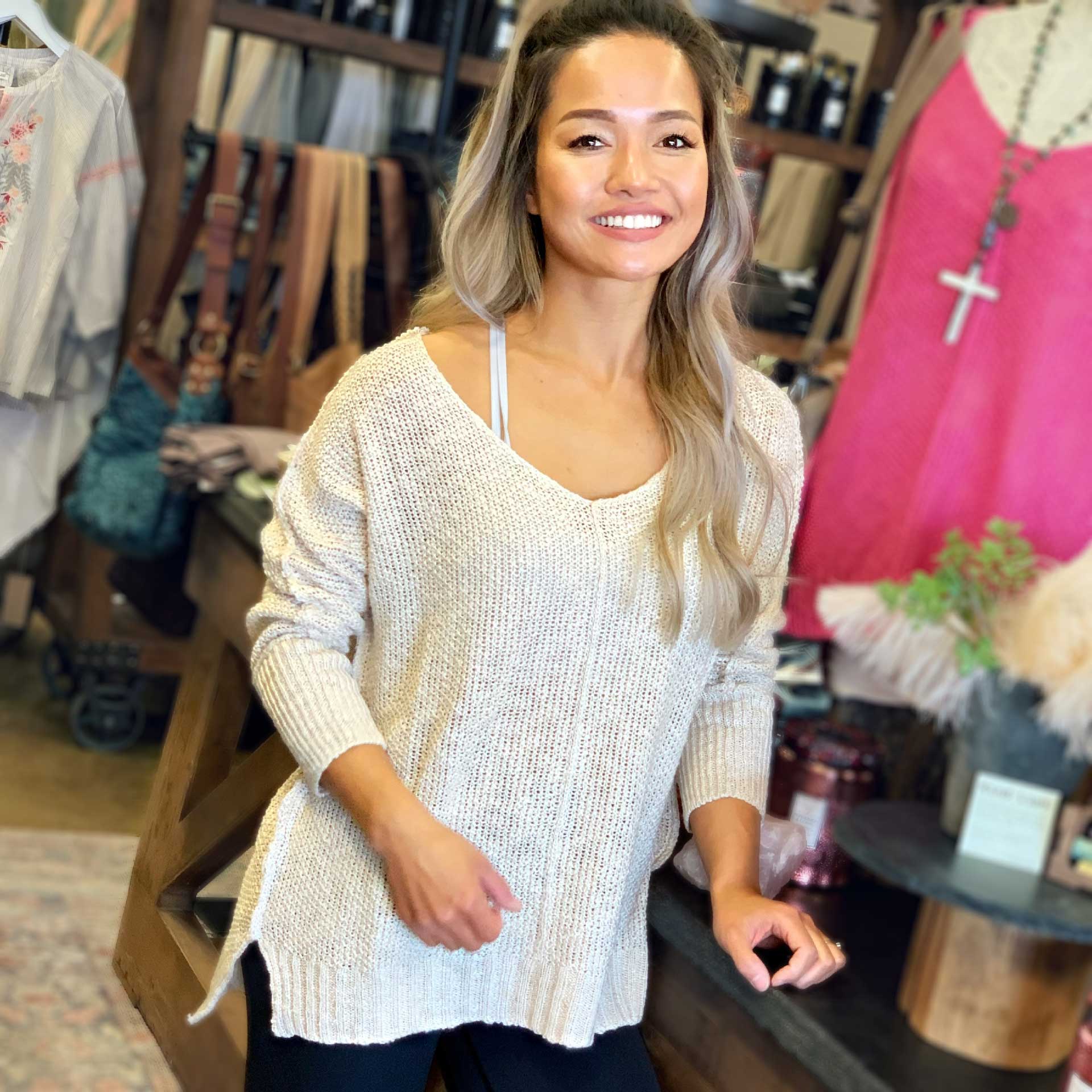 Zoe Lightweight Sweater (Natural)