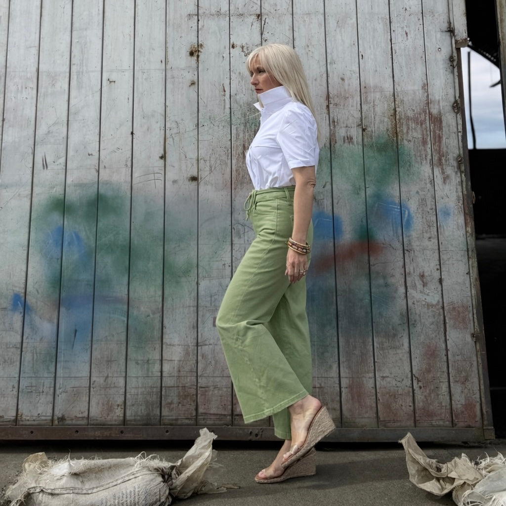 Verdant Riviera Wide-Leg Pant