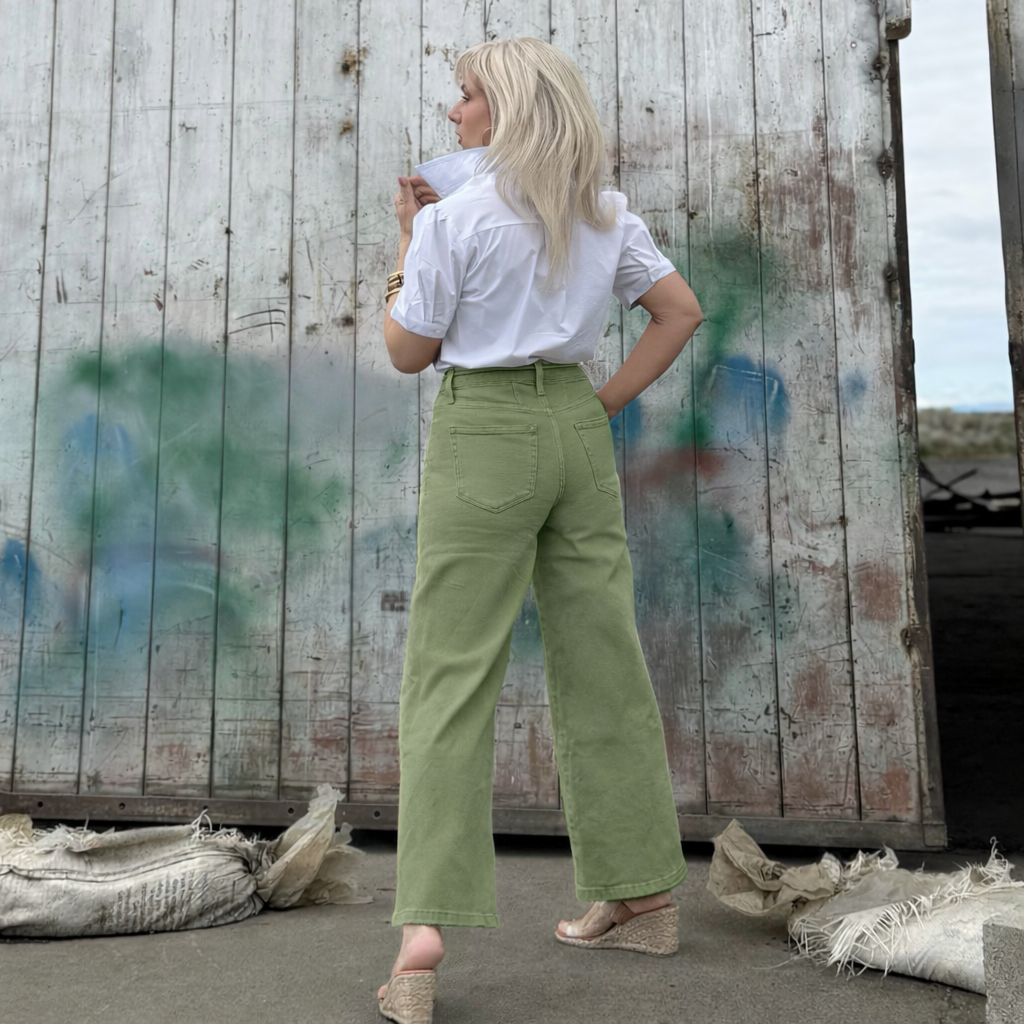 Verdant Riviera Wide-Leg Pant