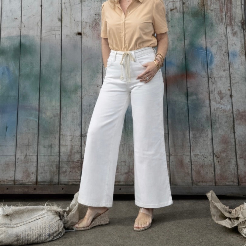White Riviera Wide-Leg Pant