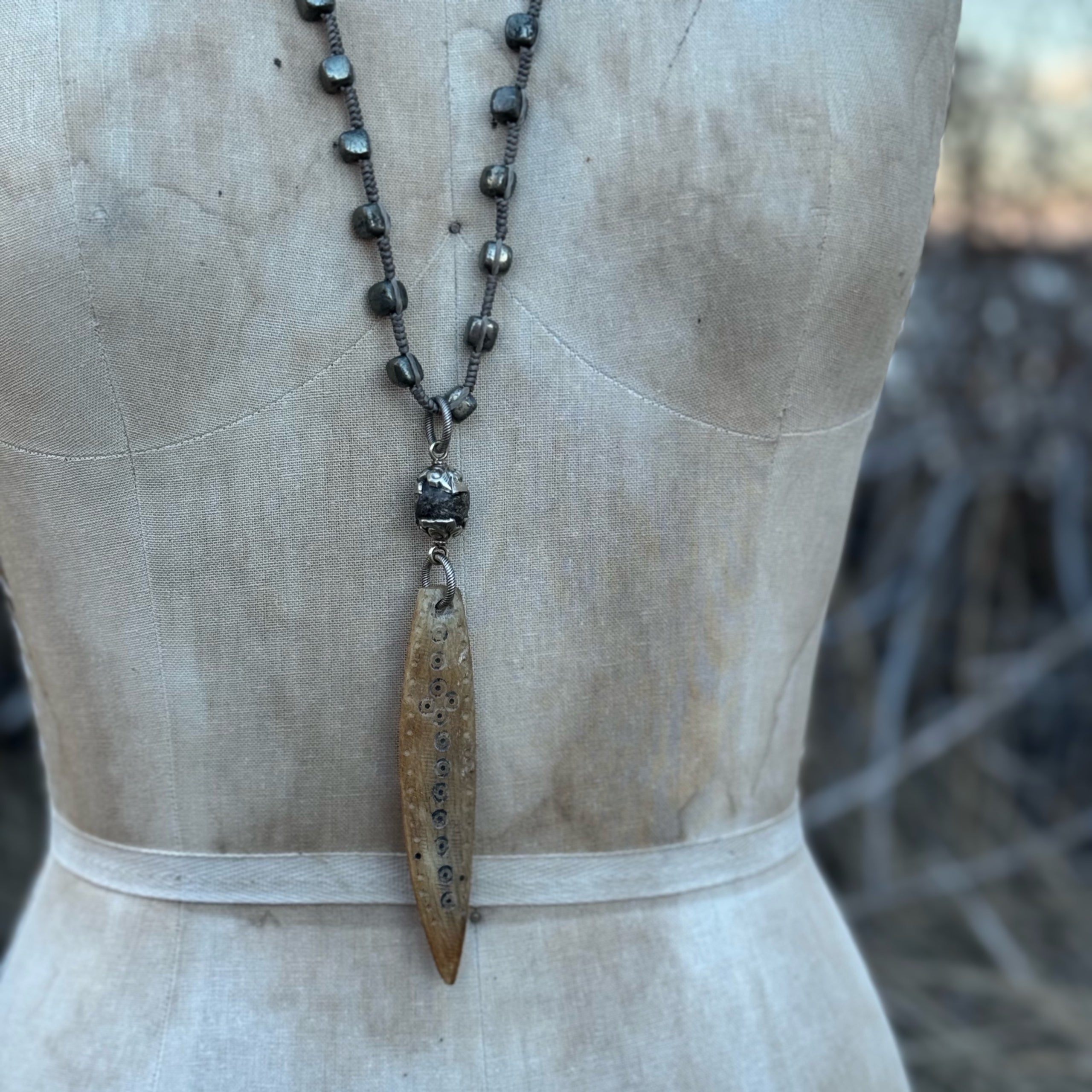 Paula Carvalho Fossilized Shaman Stick Necklace