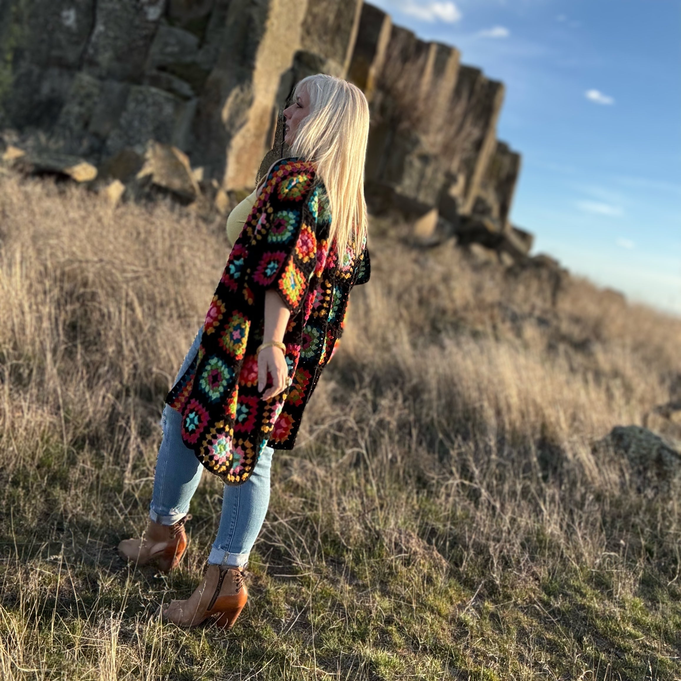 Granny Square Crochet Kimono