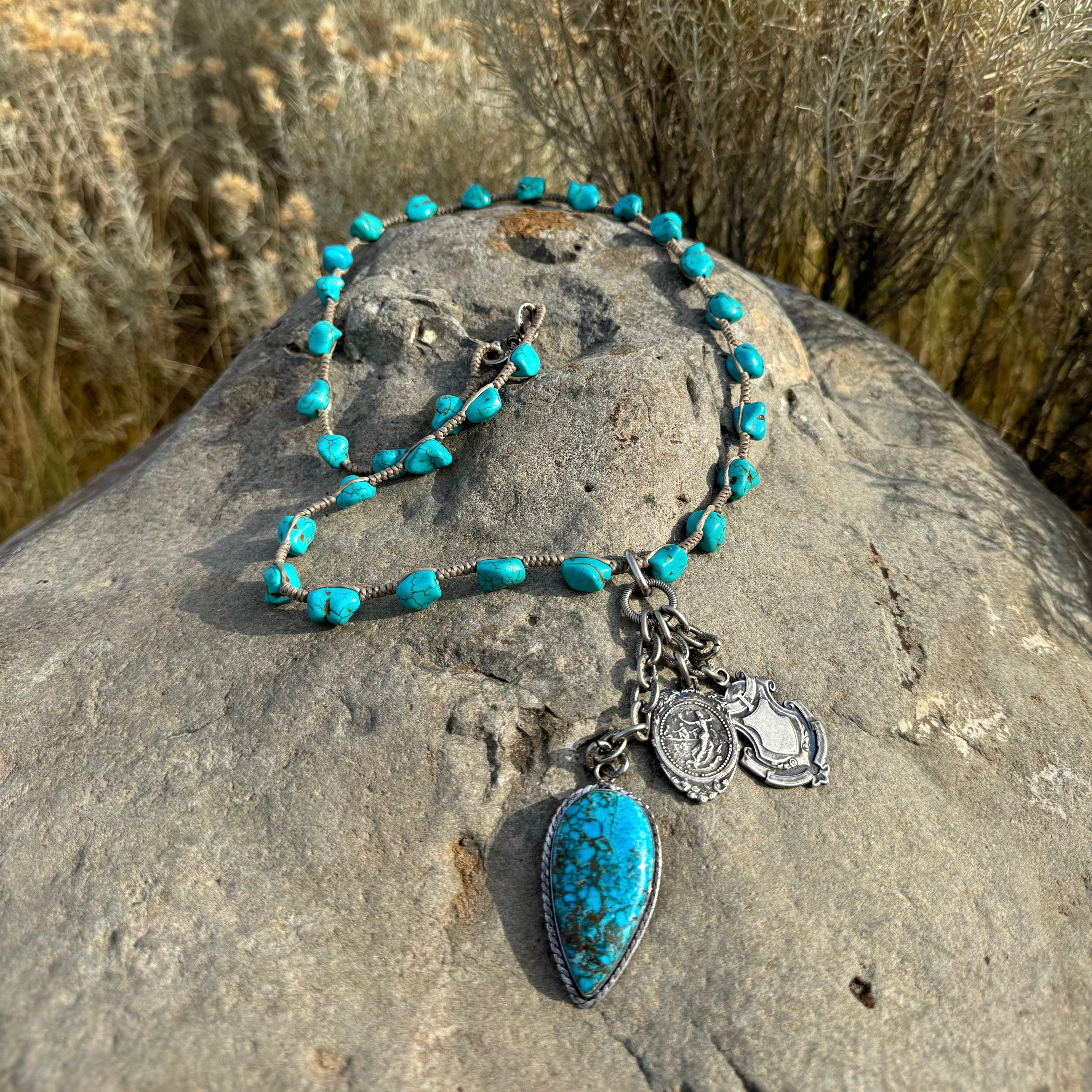 Paula Carvalho Turquoise Charm Necklace