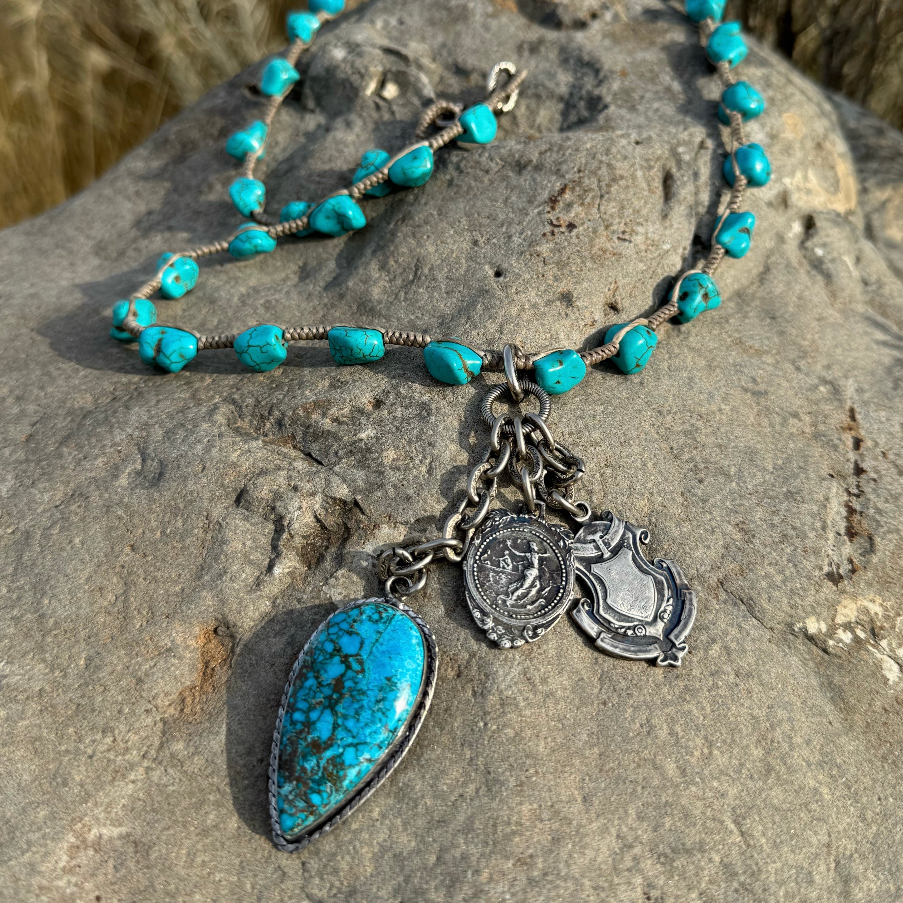 Paula Carvalho Turquoise Charm Necklace