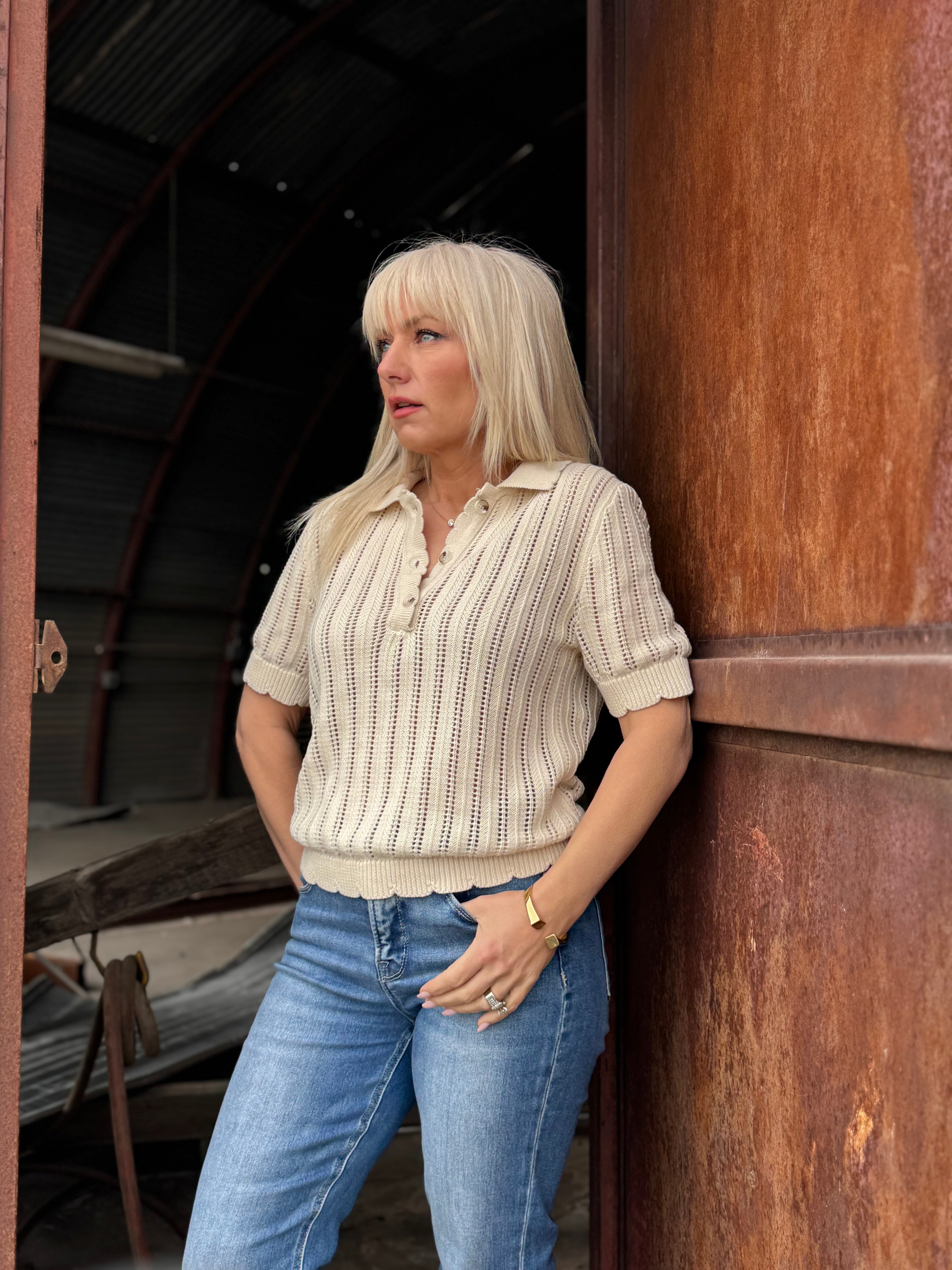 Sandstone Breeze Knit Polo