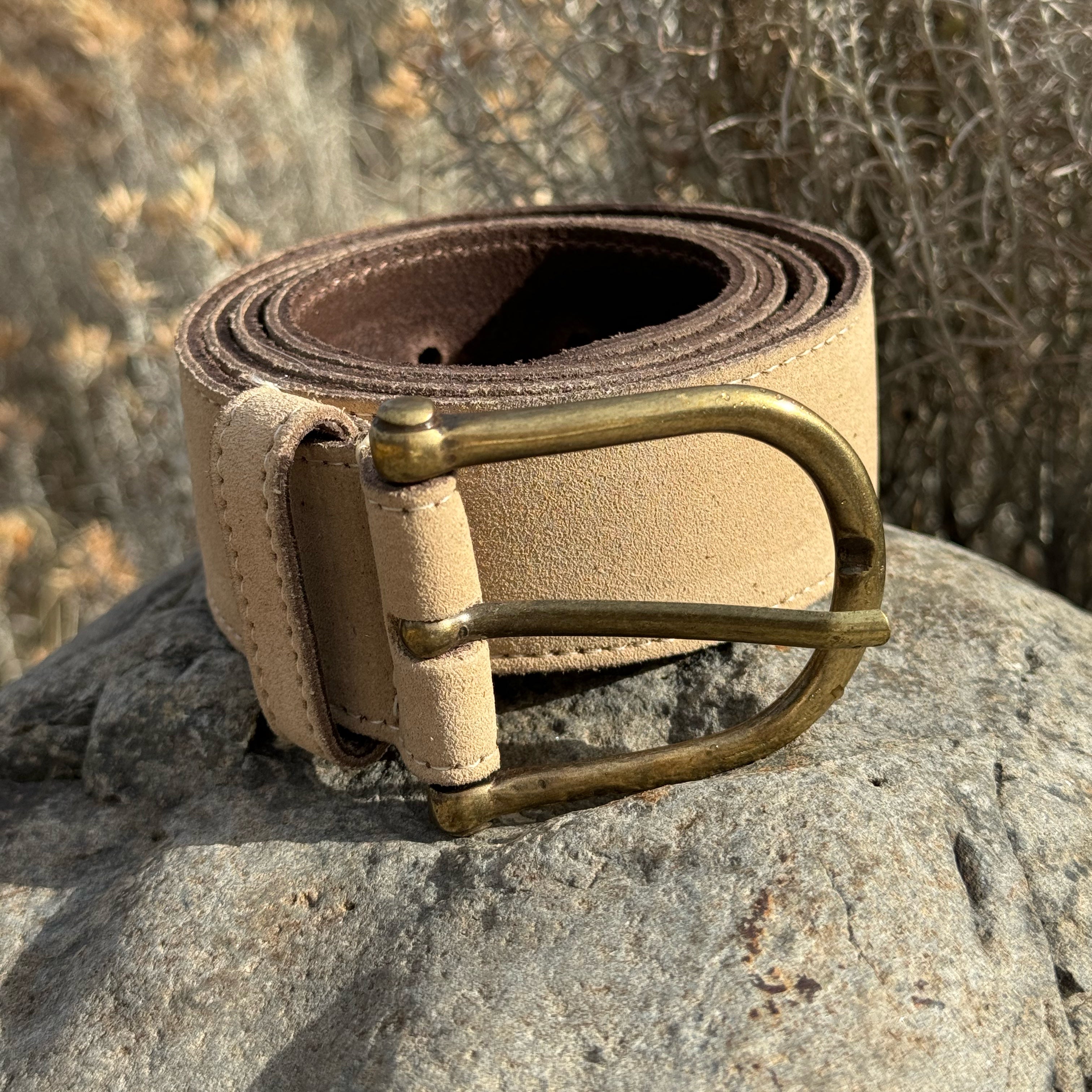 Roan Vintage Suede Belt Bone