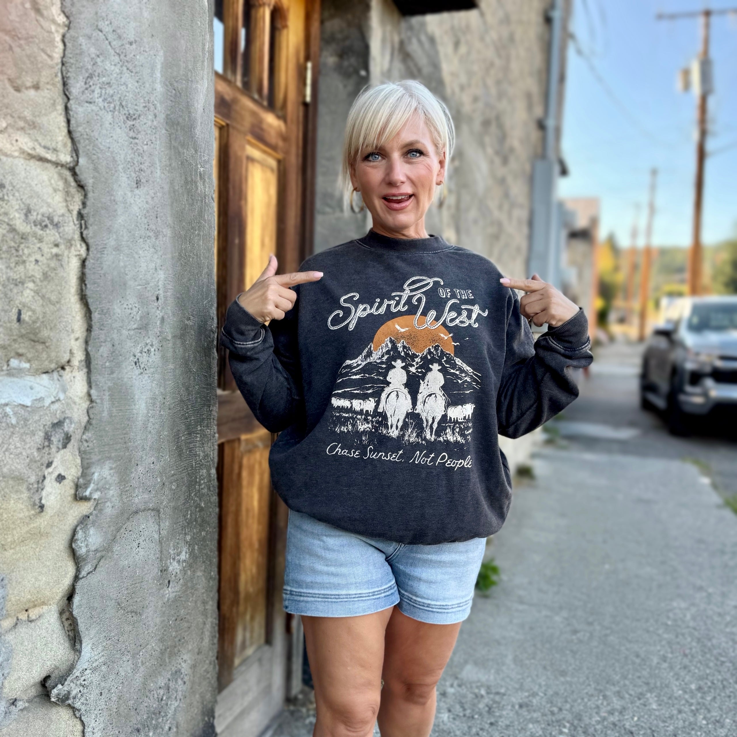 Chase Sunsets Not People Sweatshirt