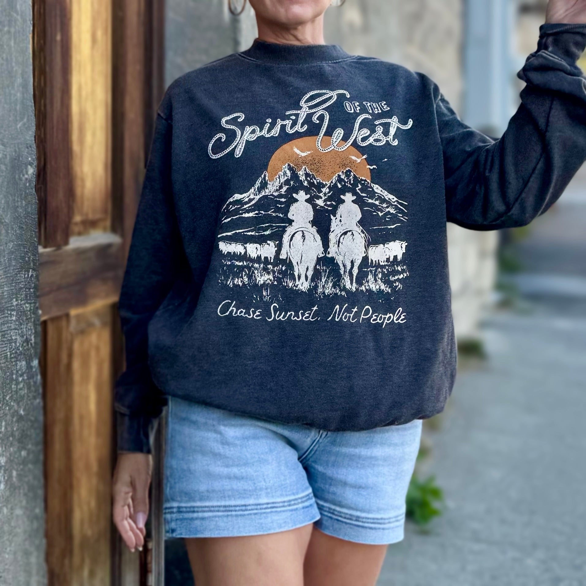 Chase Sunsets Not People Sweatshirt