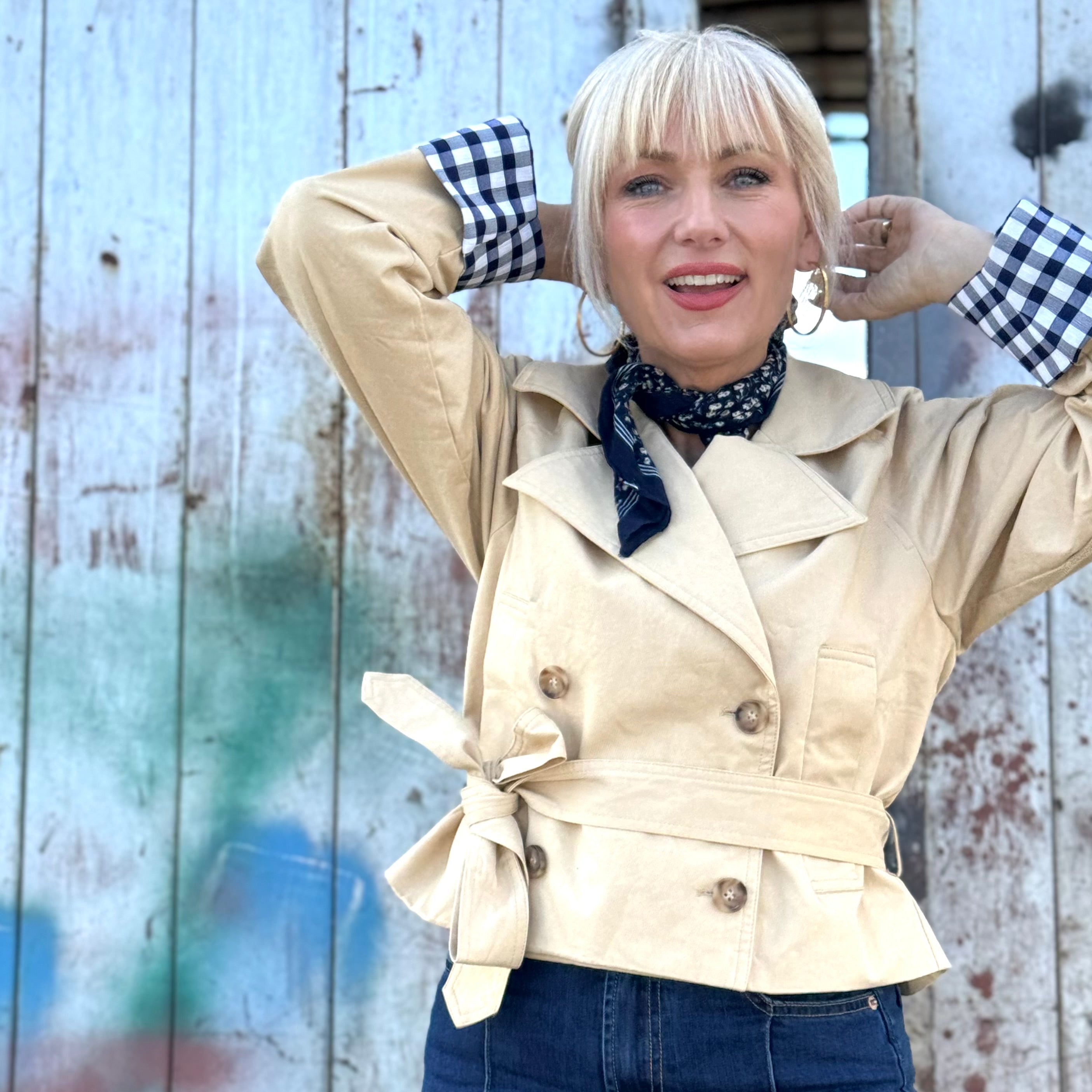 Heritage Check Cropped Trench