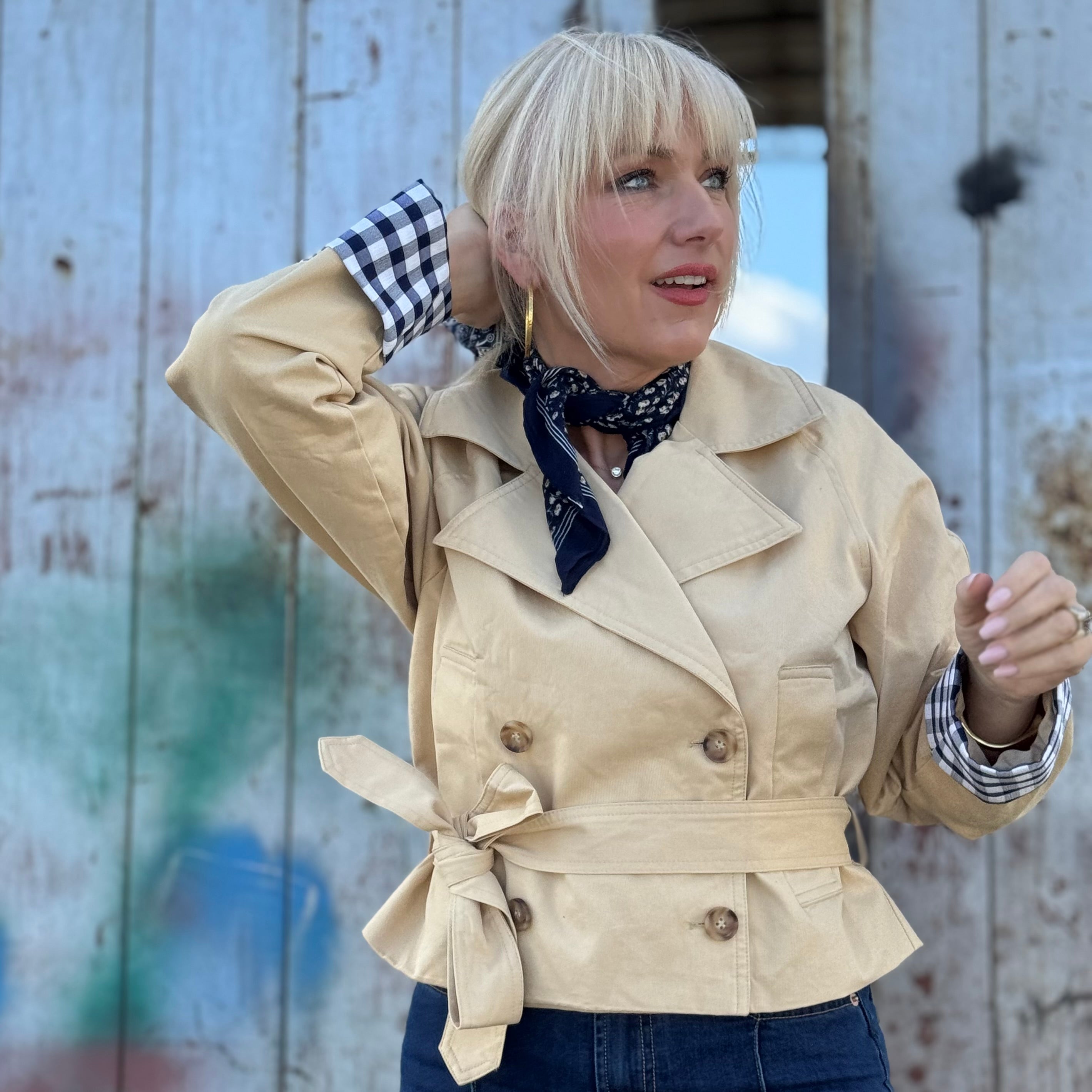 Heritage Check Cropped Trench