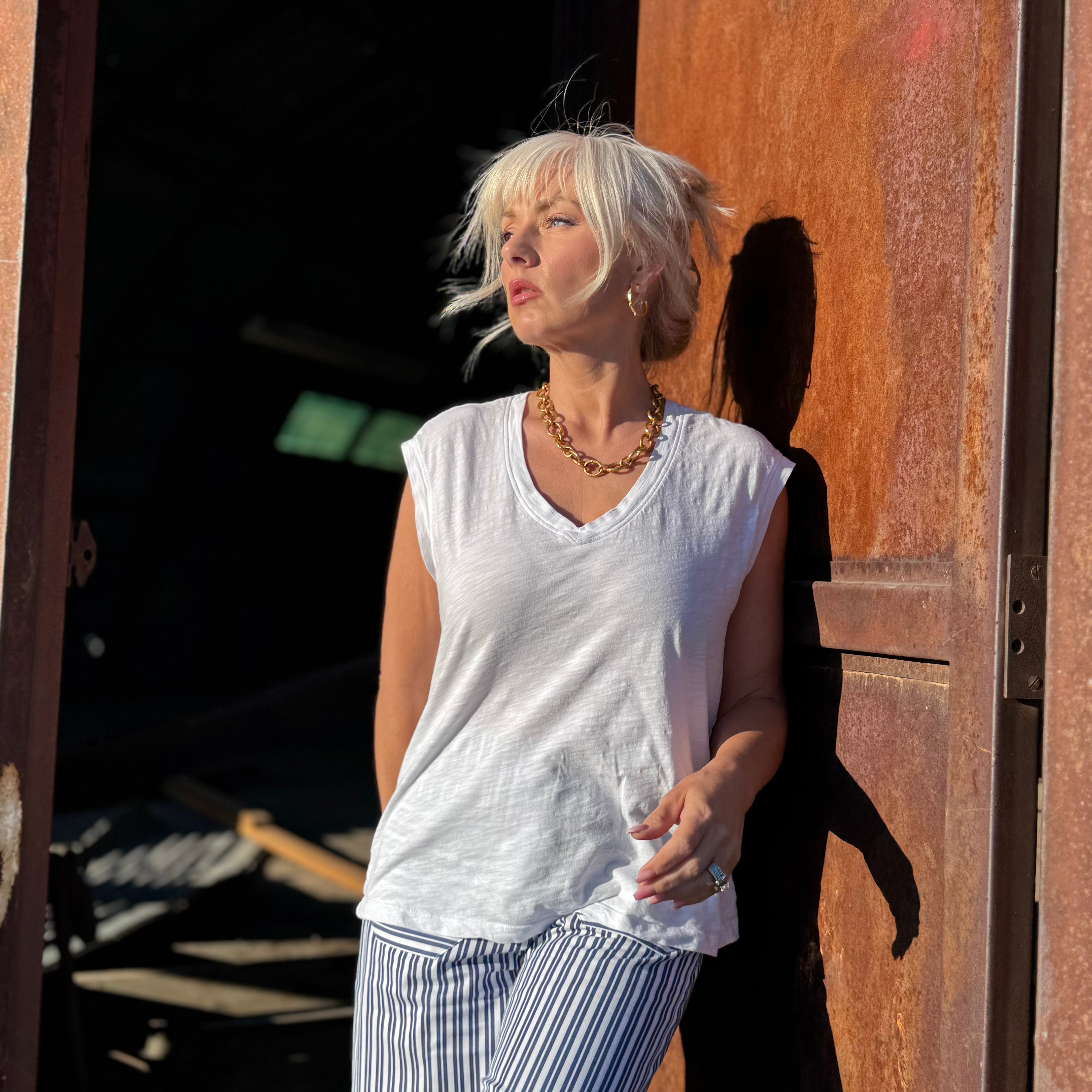 Sunlit Ease Cotton Slub Tee