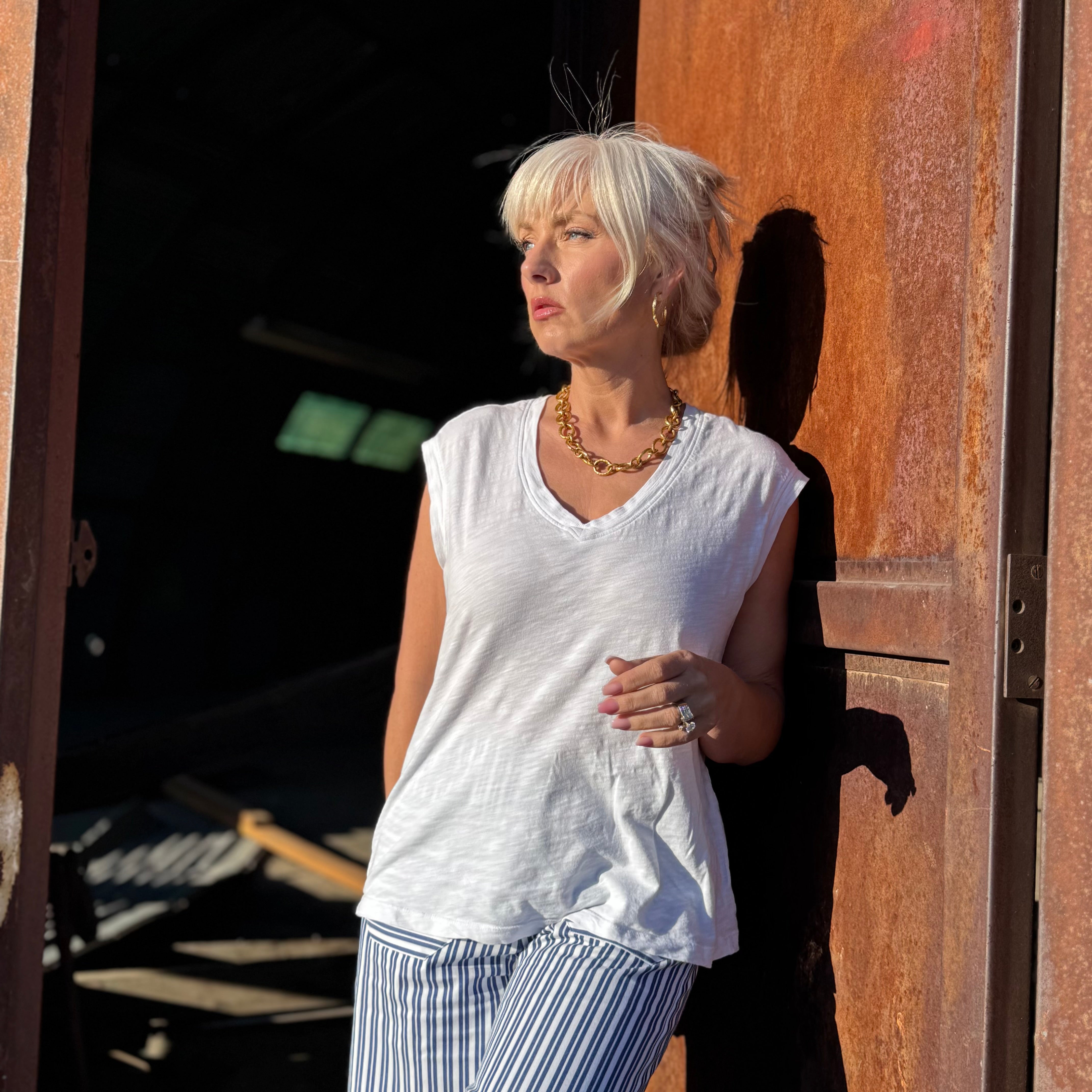 Sunlit Ease Cotton Slub Tee