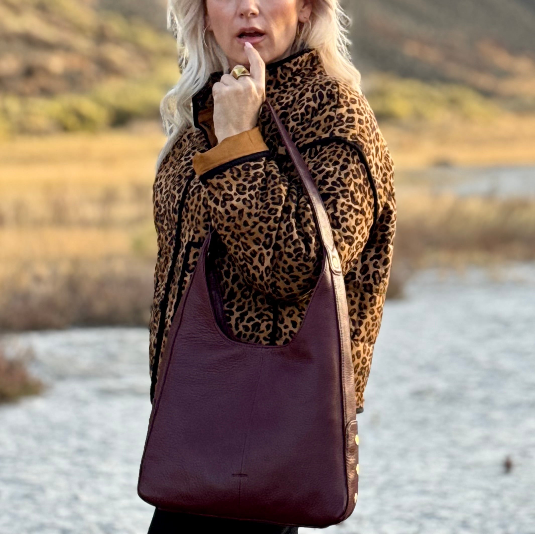 Hammitt TIM MED Cherrywood Pebble/Brushed Gold