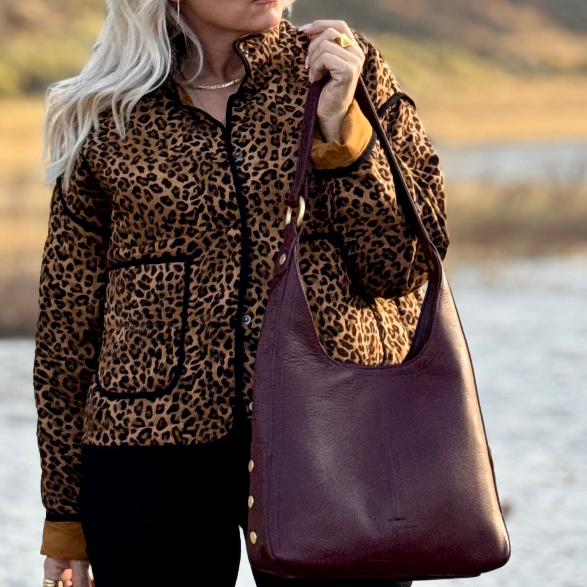 Hammitt TIM MED Cherrywood Pebble/Brushed Gold