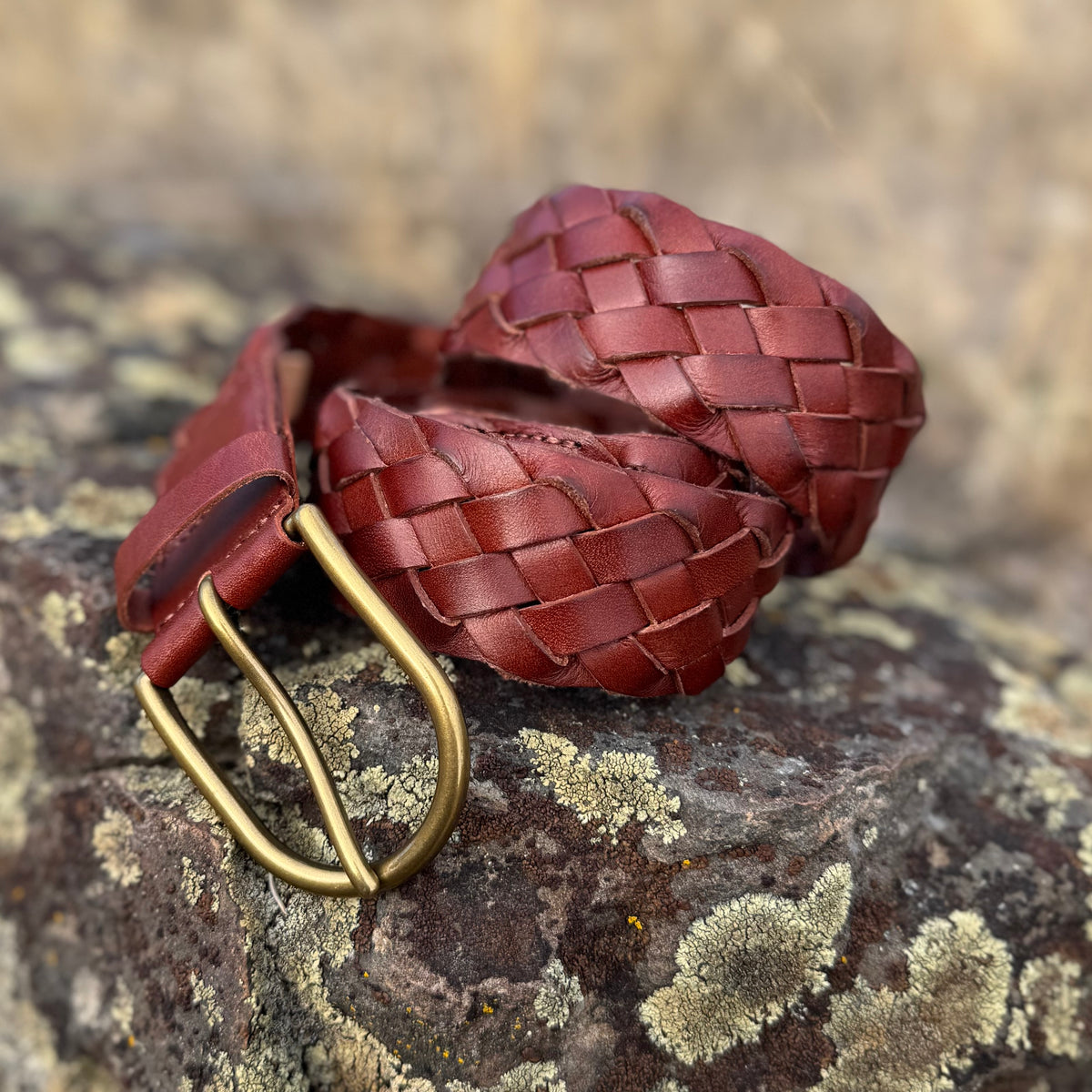Farina  Braided Belt Cognac