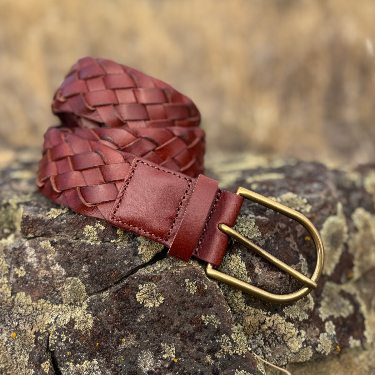 Farina  Braided Belt Cognac