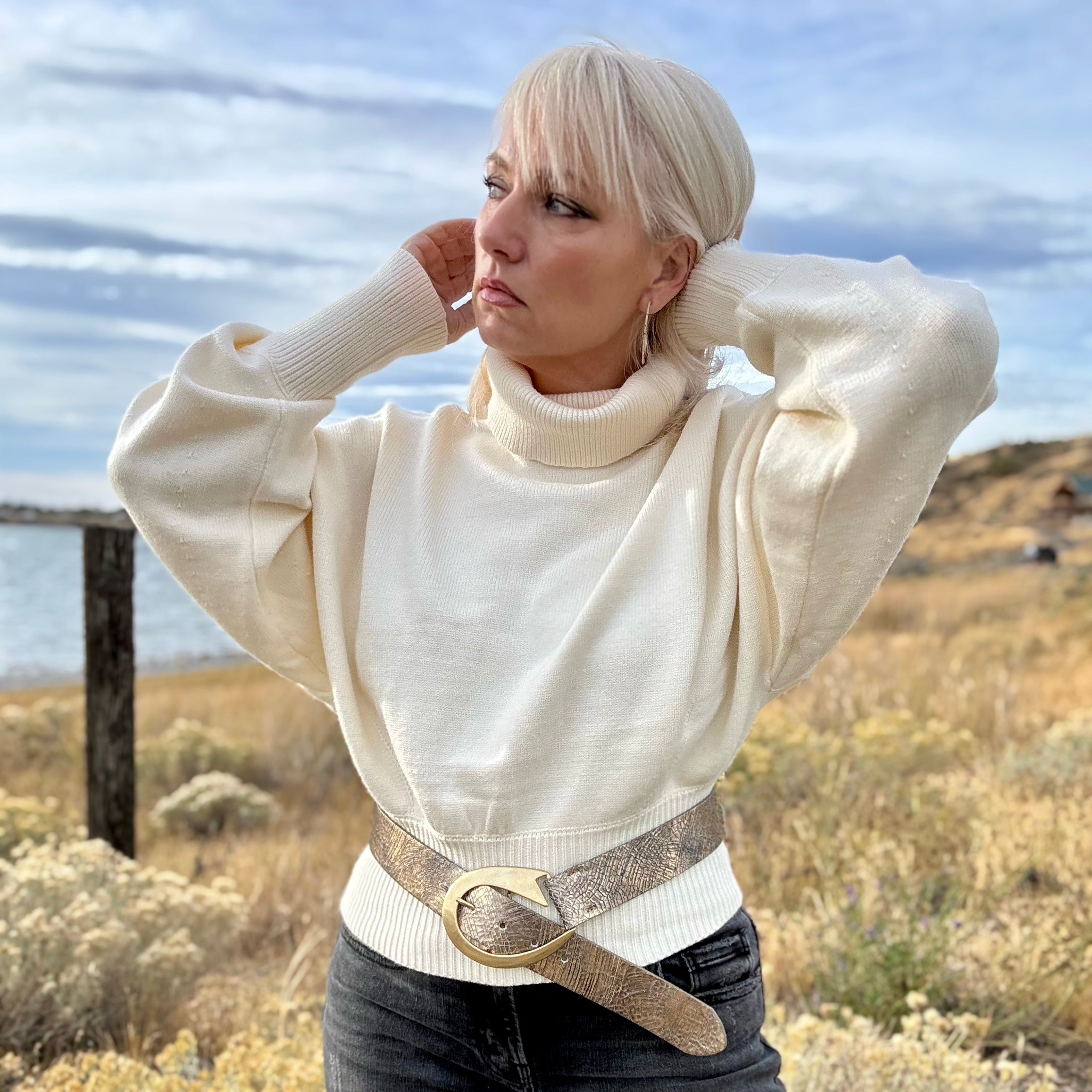 Tara Cropped Turtleneck