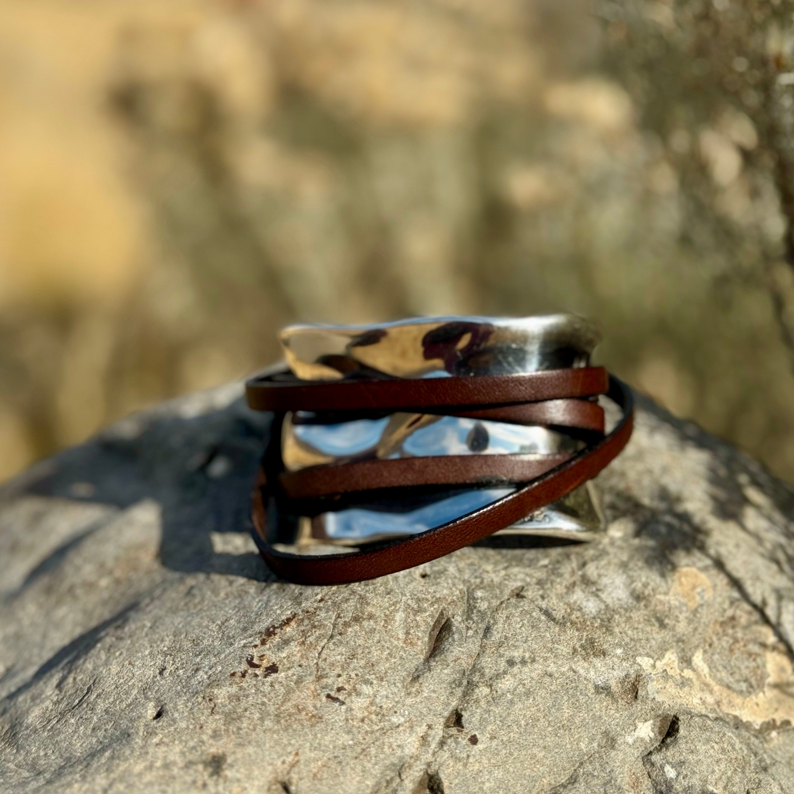 Uno de 50 Cuff With Leather Straps