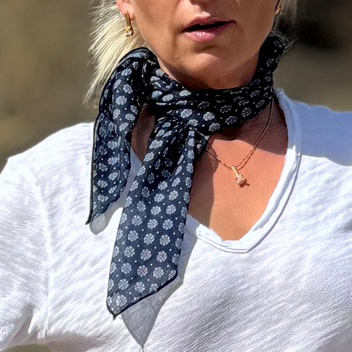 Midnight Dot Cotton Scarf