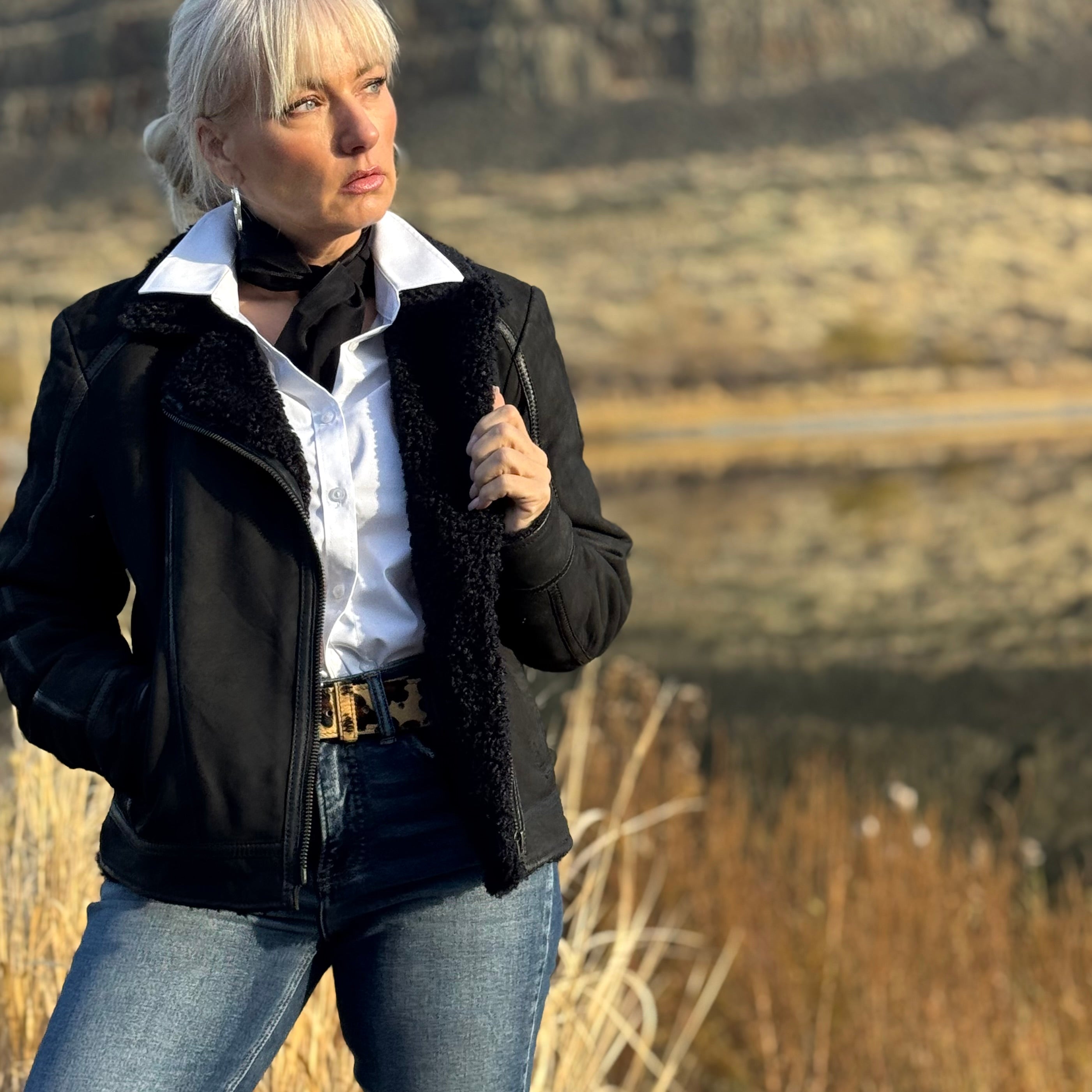 The Black Rock Sherpa Leather Jacket