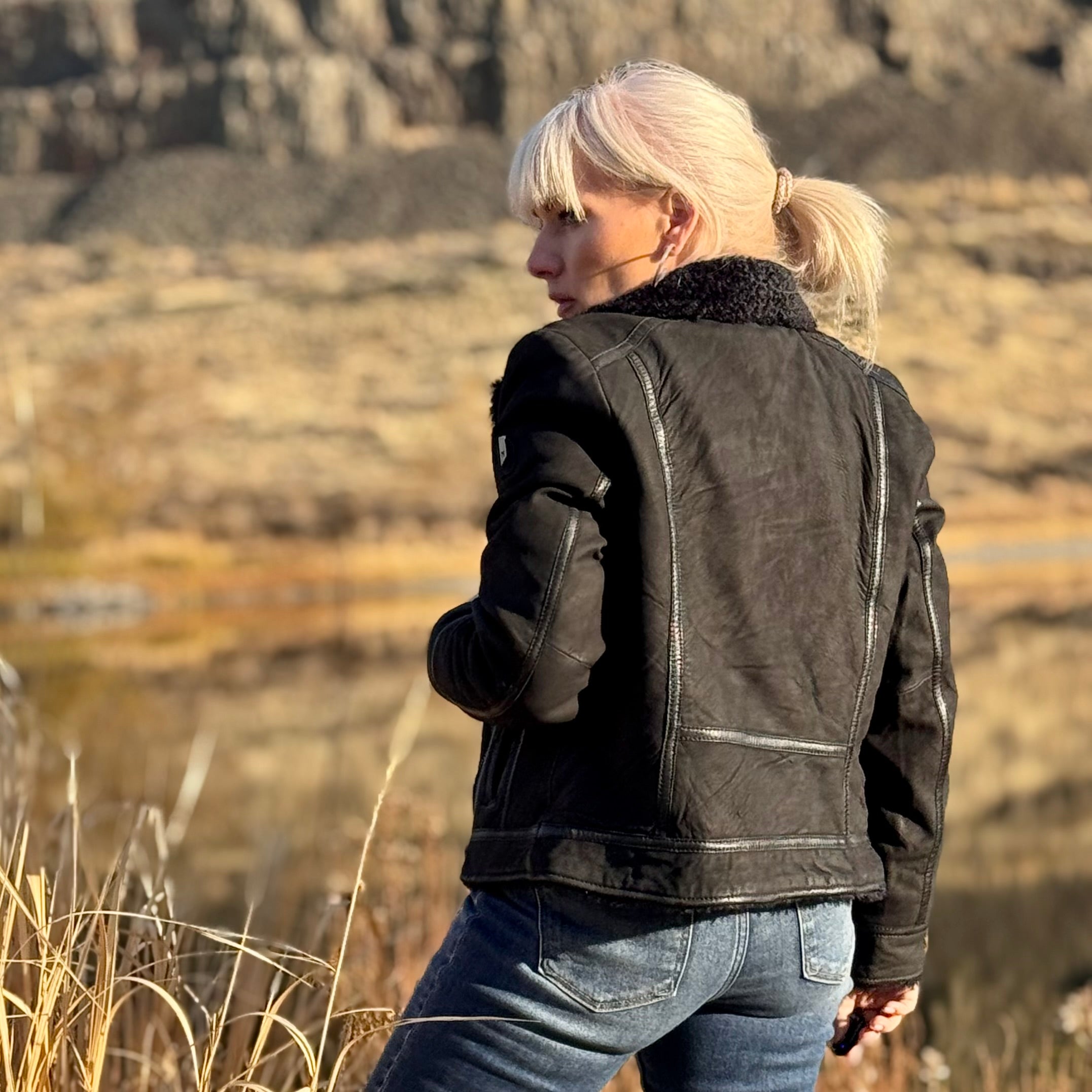 The Black Rock Sherpa Leather Jacket