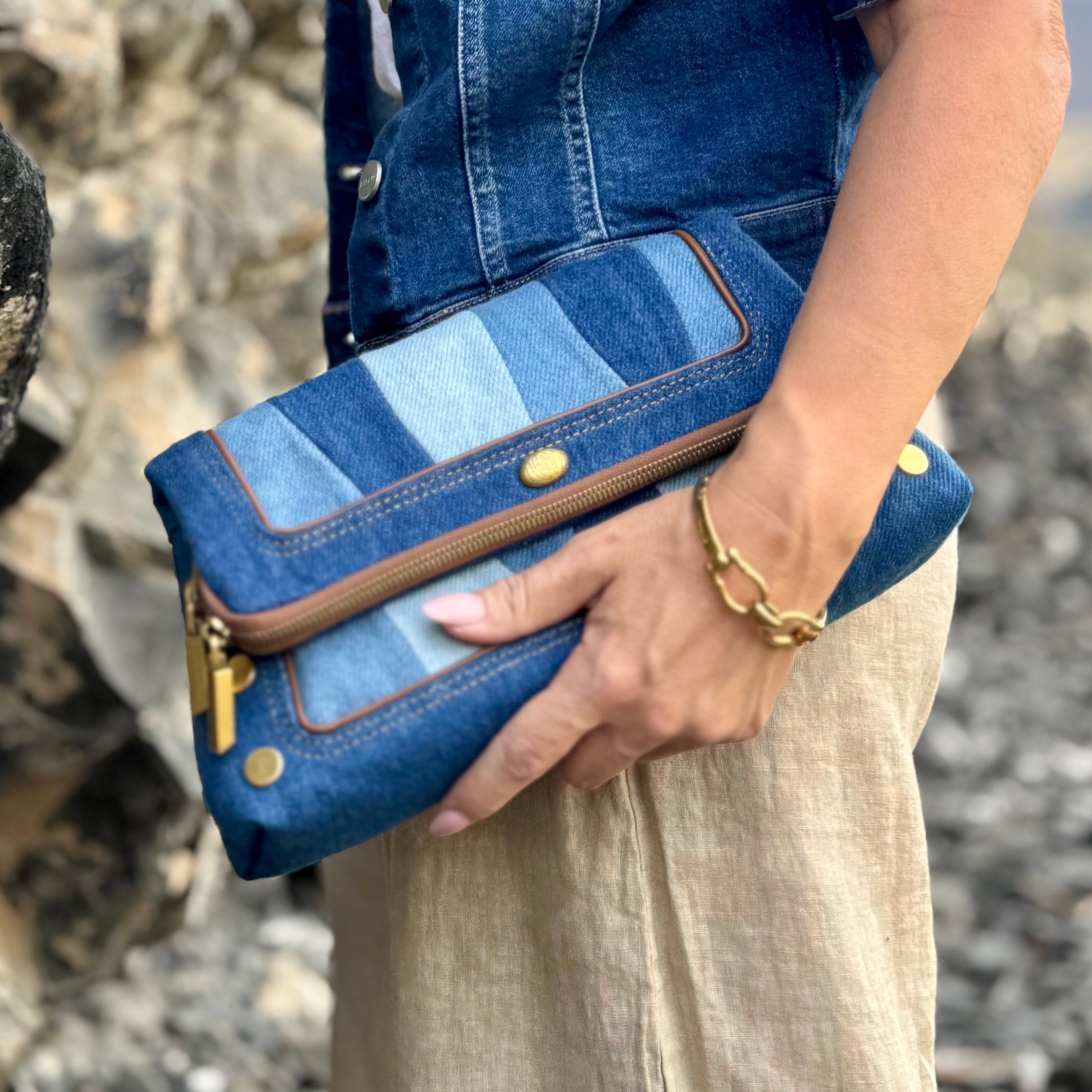 Beverly Medium Denim Shoulder Bag