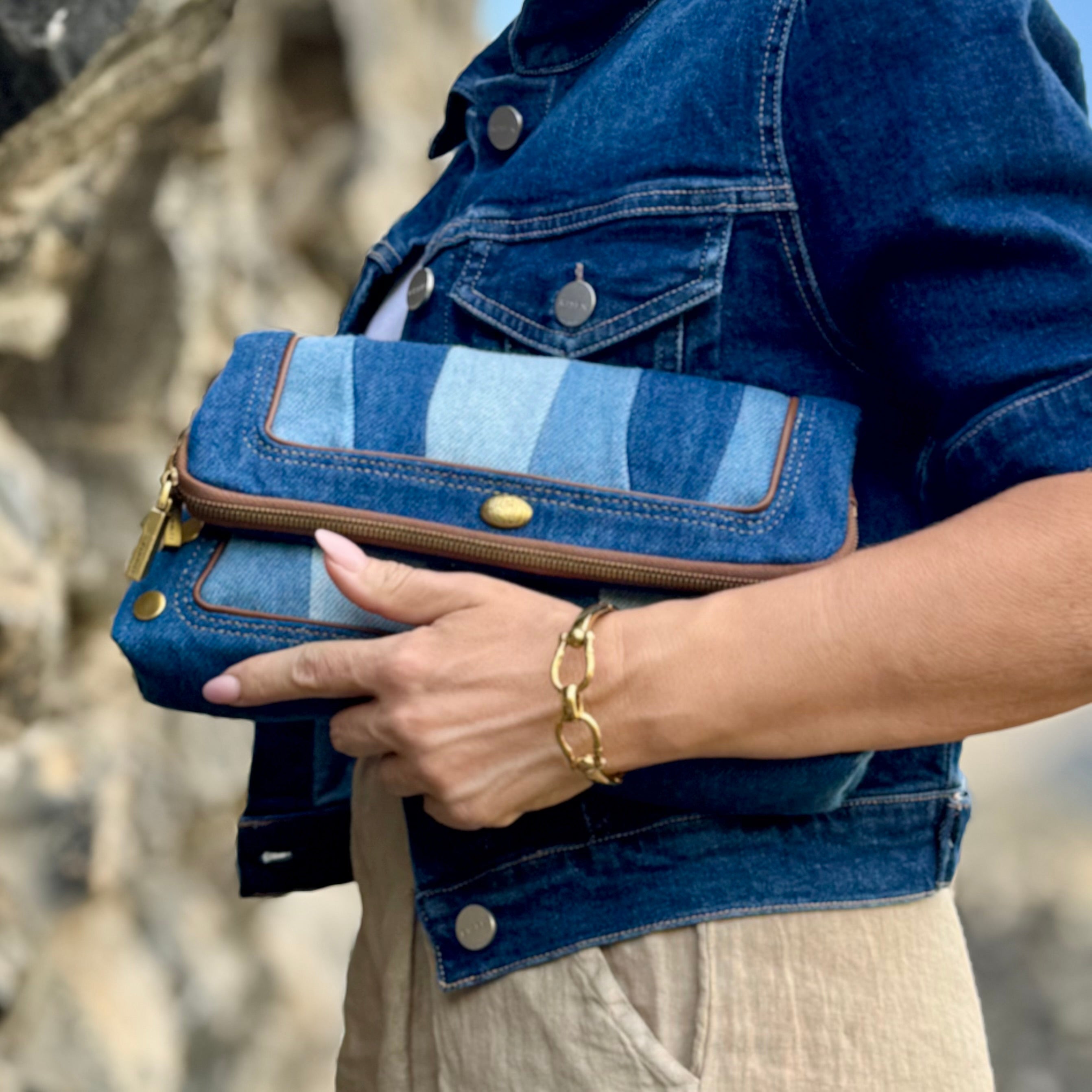 Beverly Medium Denim Shoulder Bag