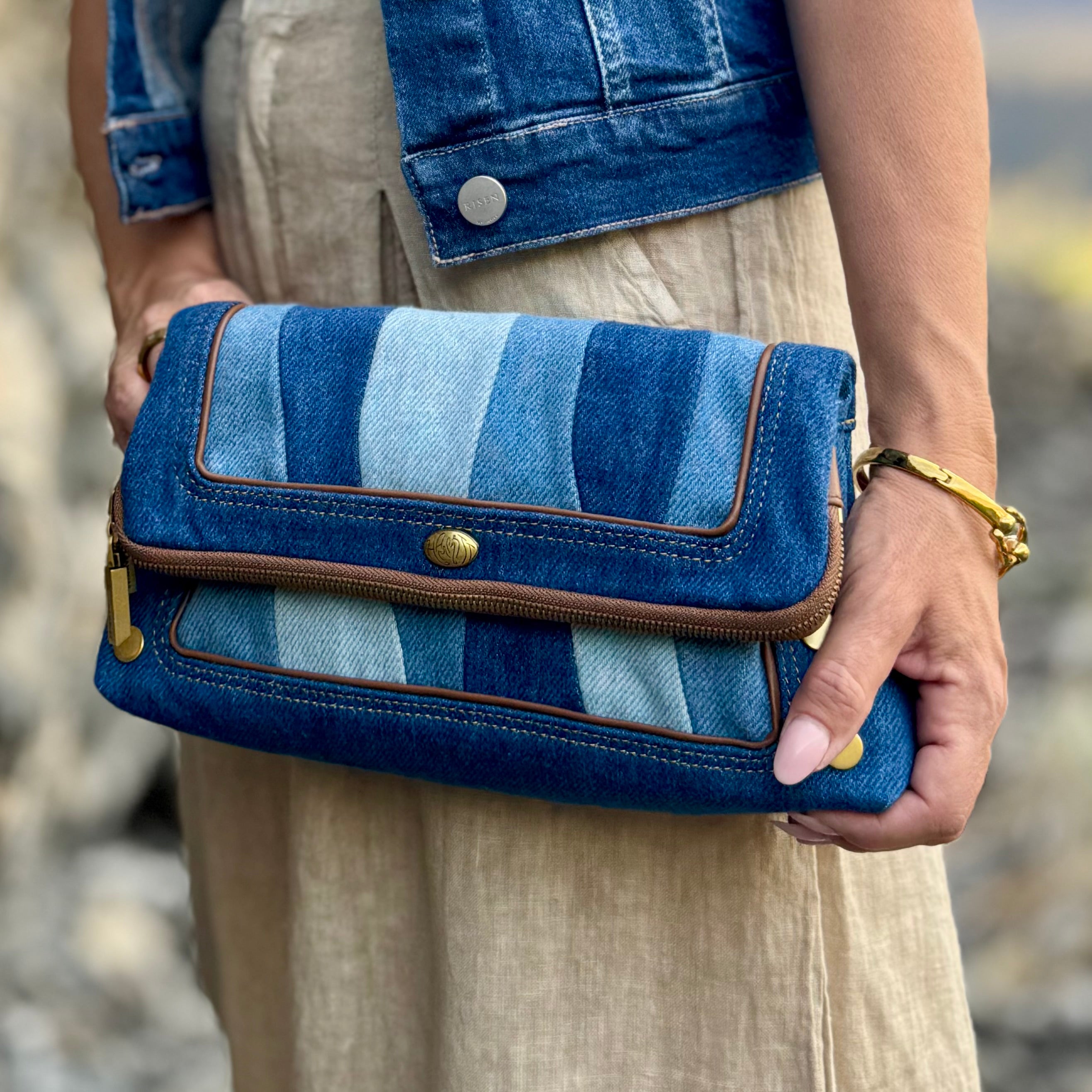 Beverly Medium Denim Shoulder Bag