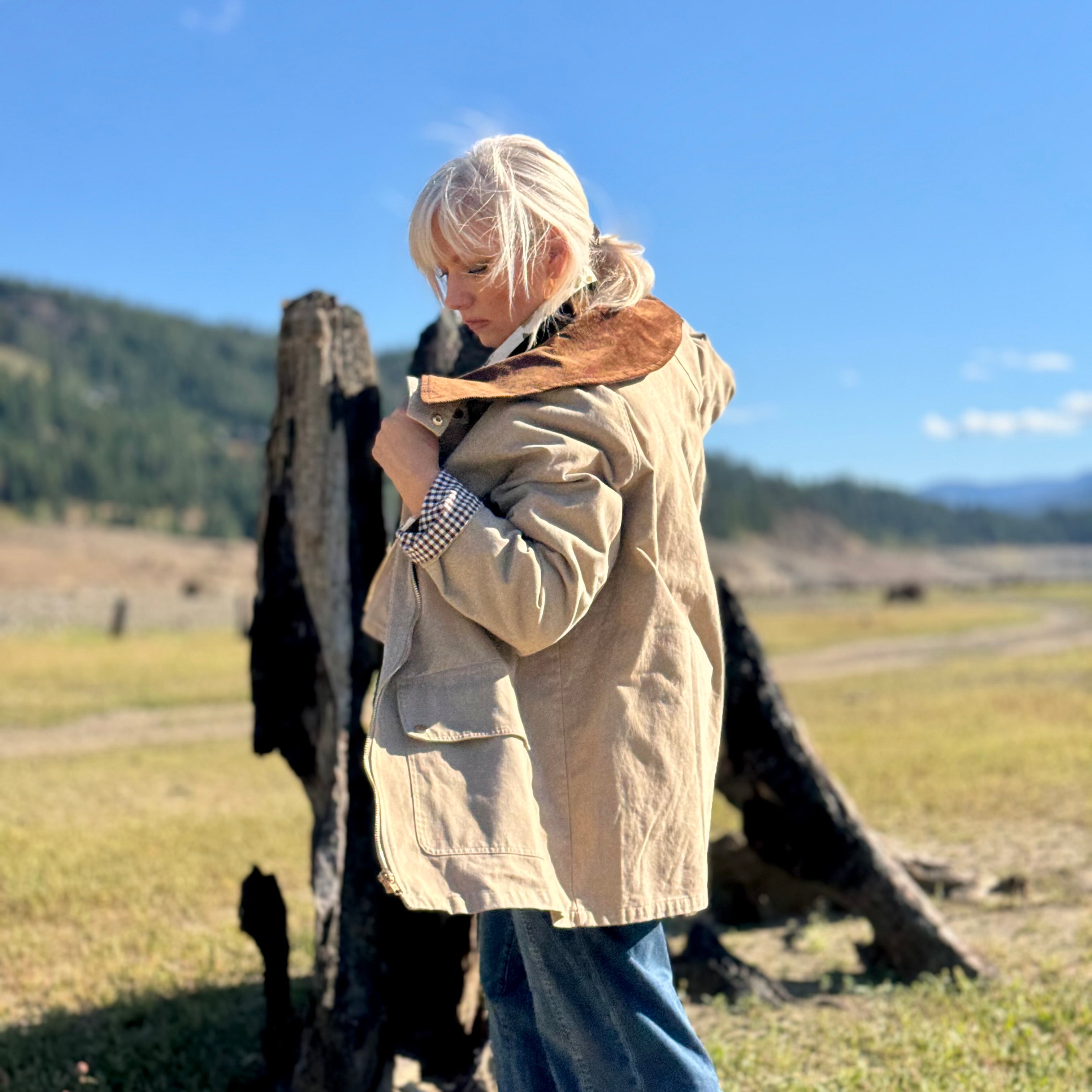 Heritage Check Barn Coat Khaki