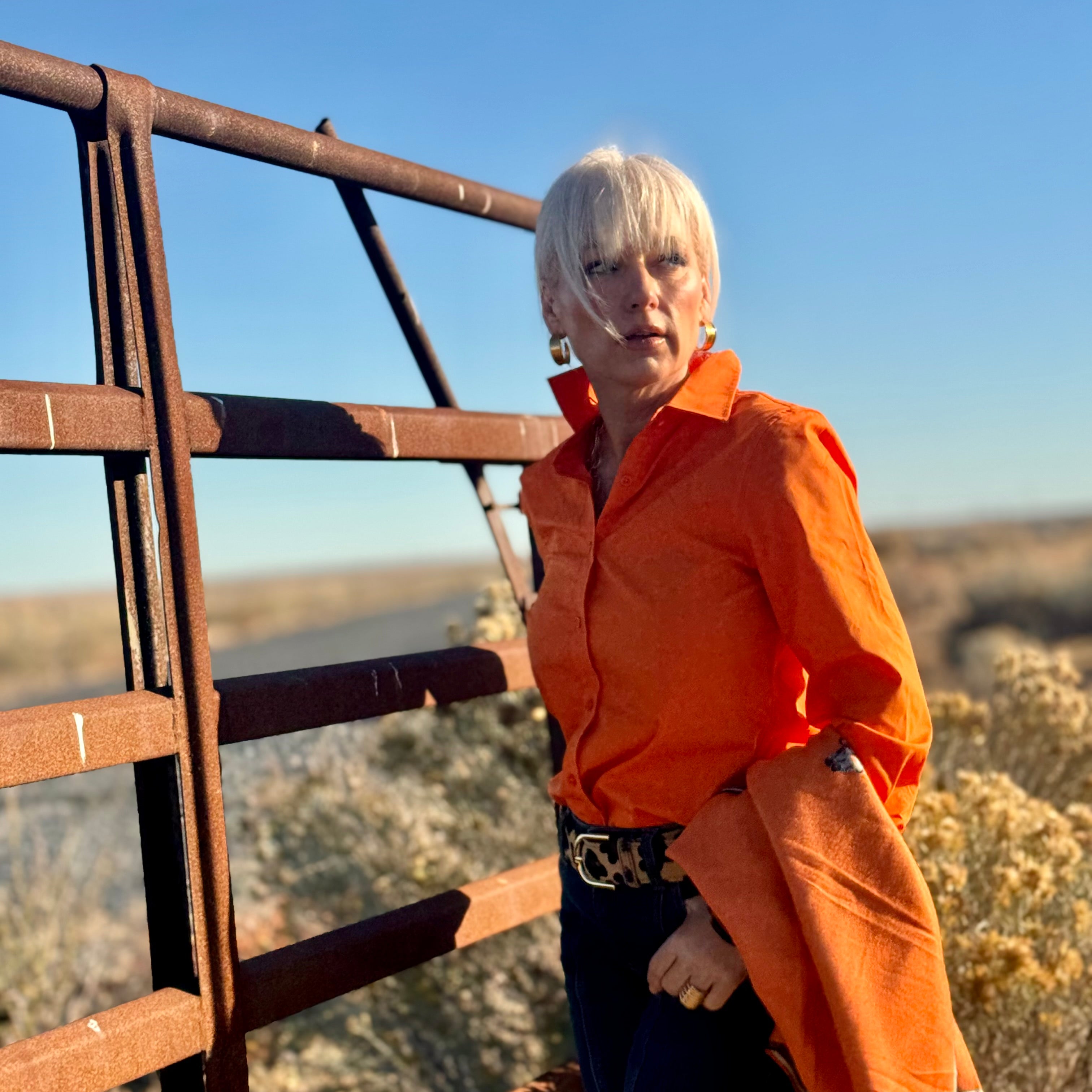 Desert Traveler Wrinkle Resistant Shirt Tangerine