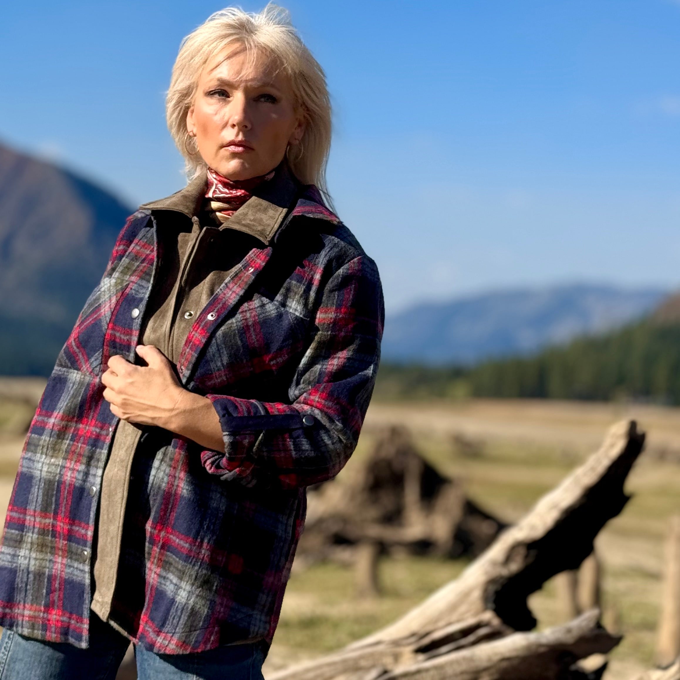 Heritage Plaid Flannel Shacket Blue
