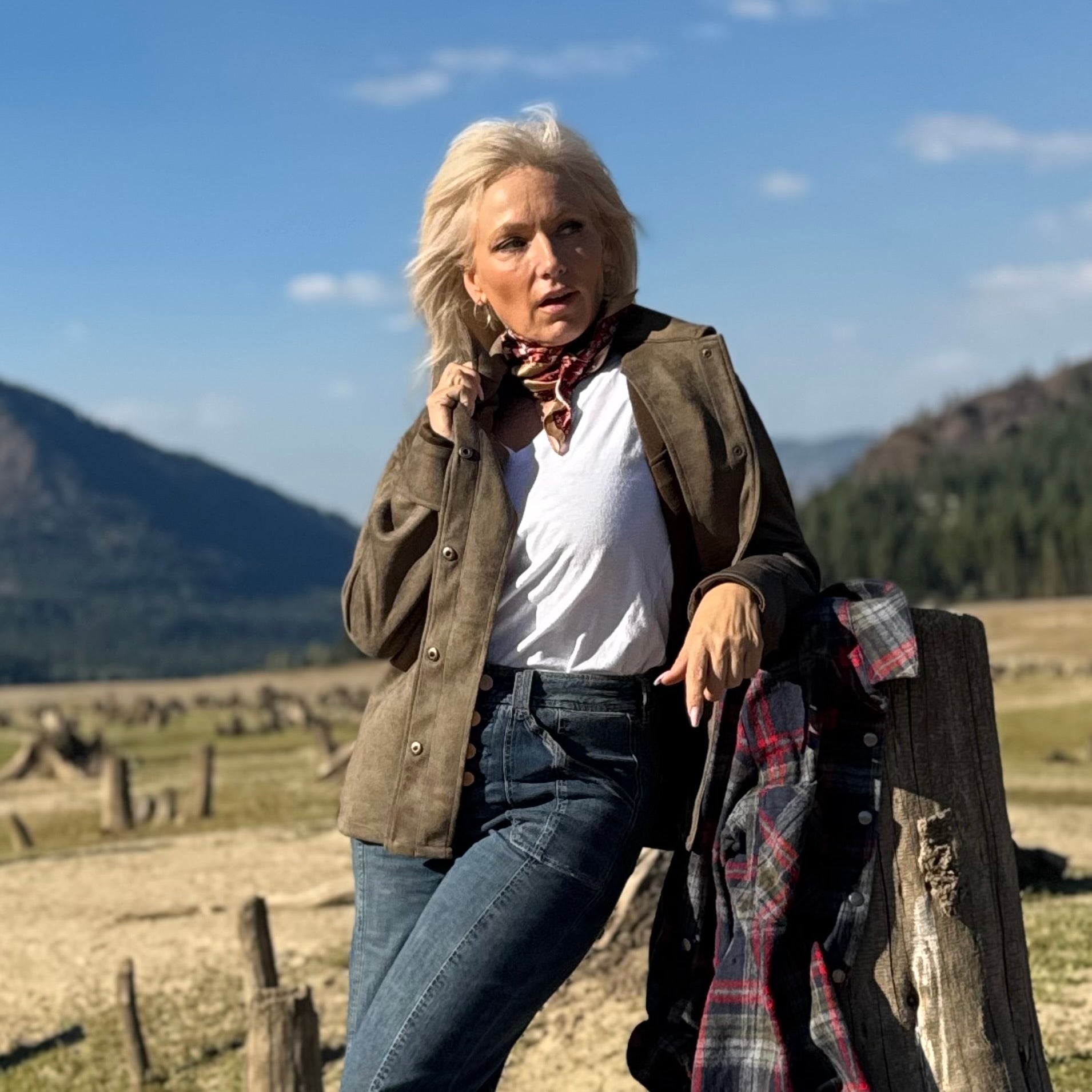 Sierra Faux Suede Shirt Jacket Willow