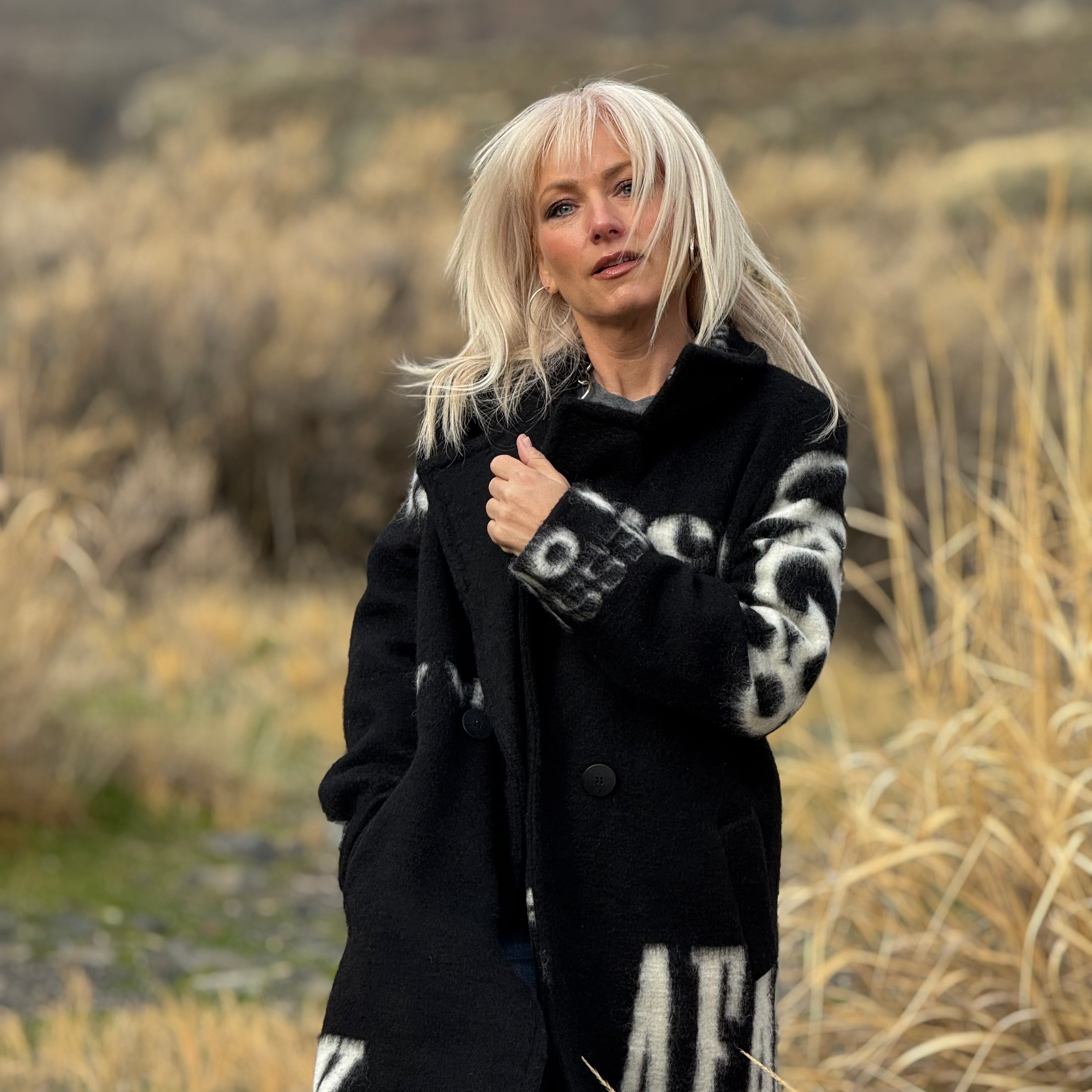 The European Graffiti Wool Coat