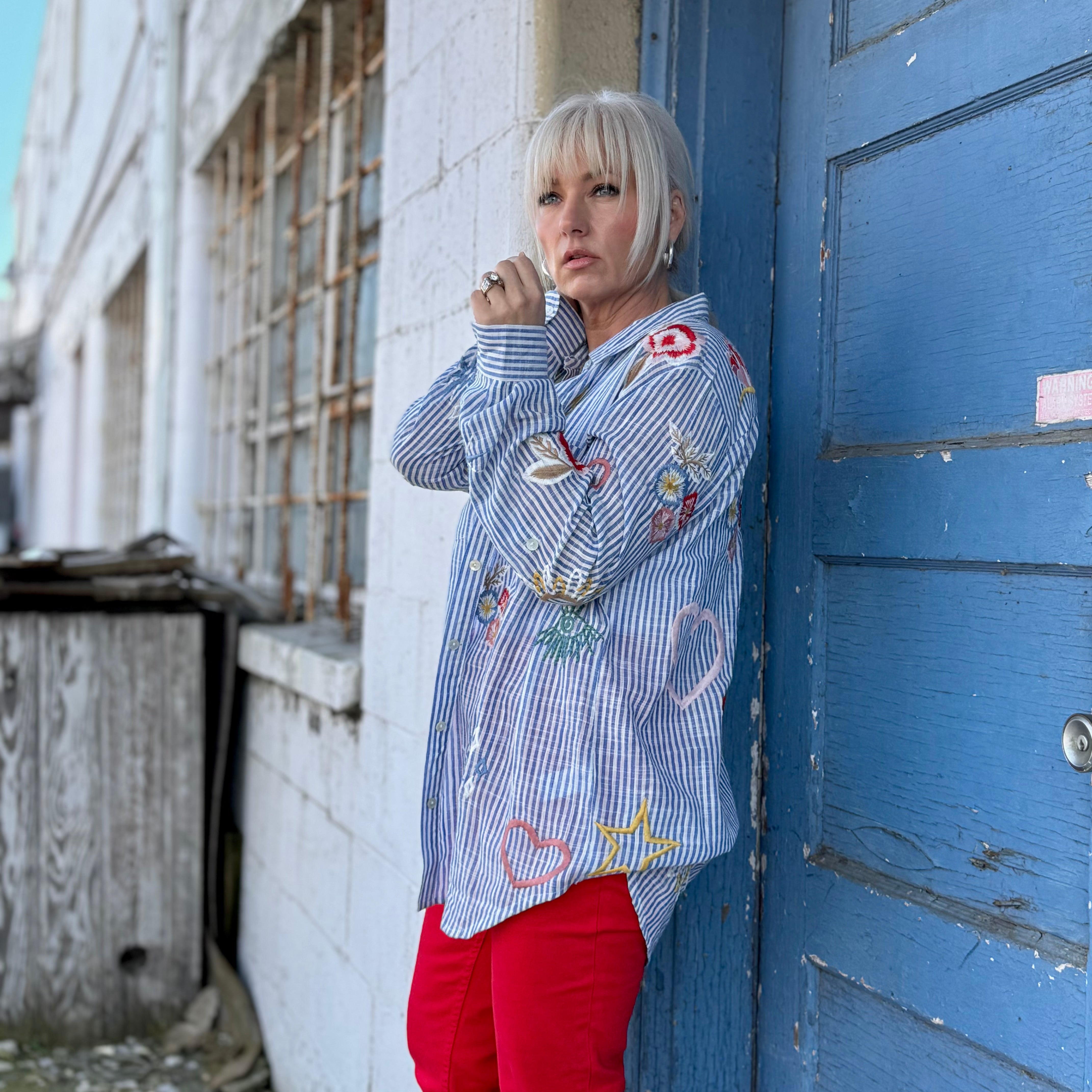 Stargazer Embroidered Linen Shirt