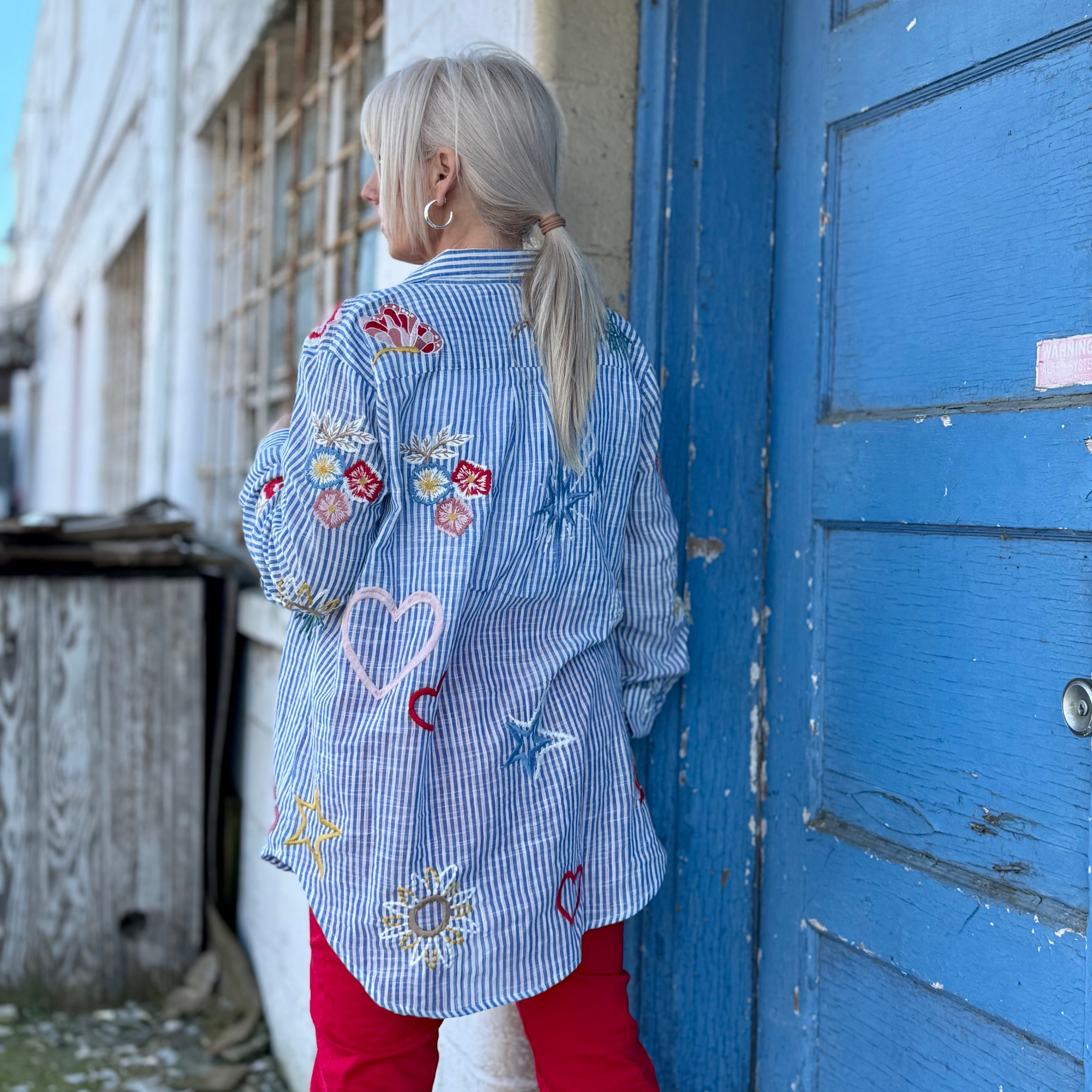 Stargazer Embroidered Linen Shirt