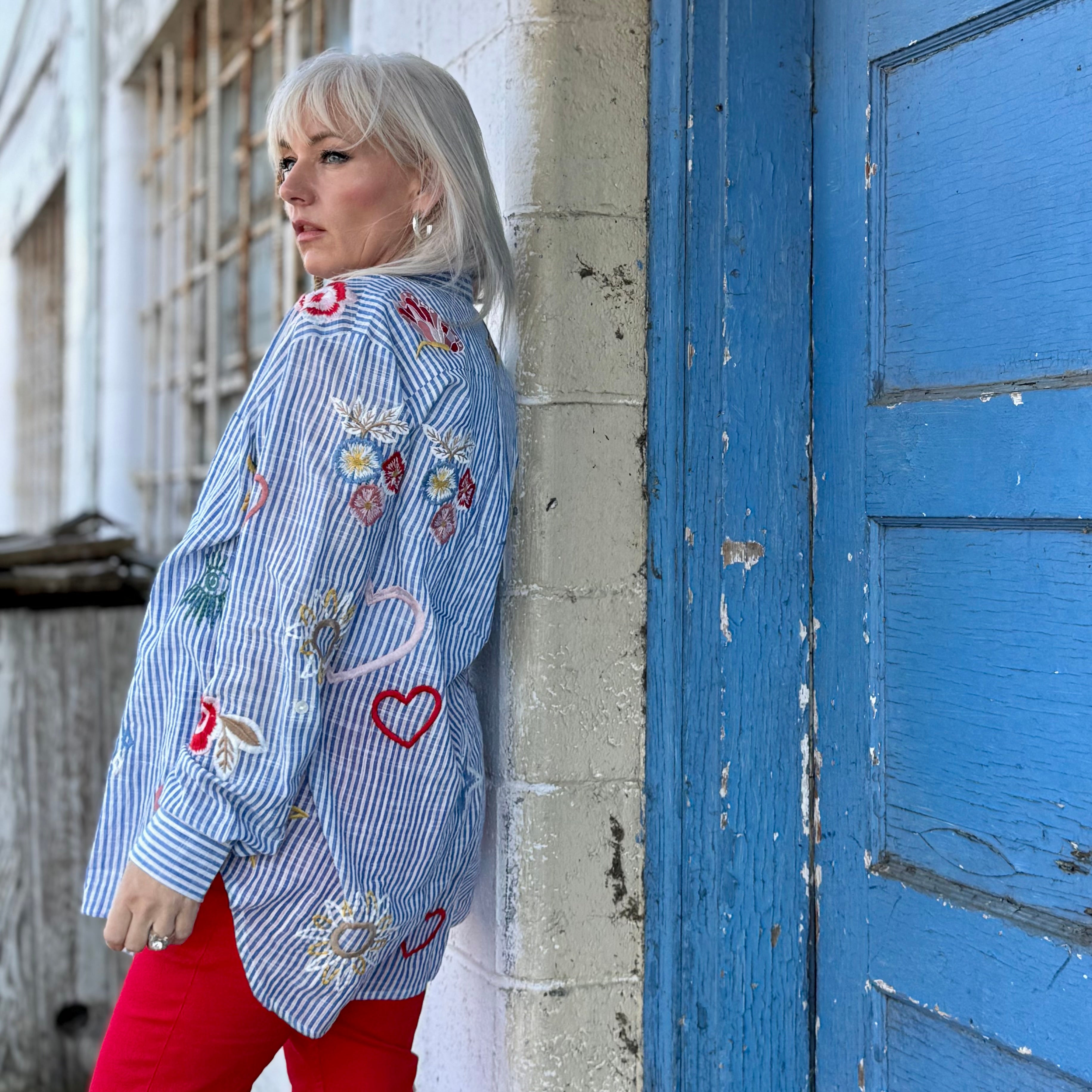 Stargazer Embroidered Linen Shirt