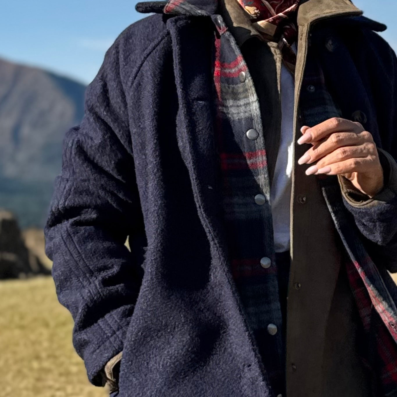 Highland Teddy Coat Navy