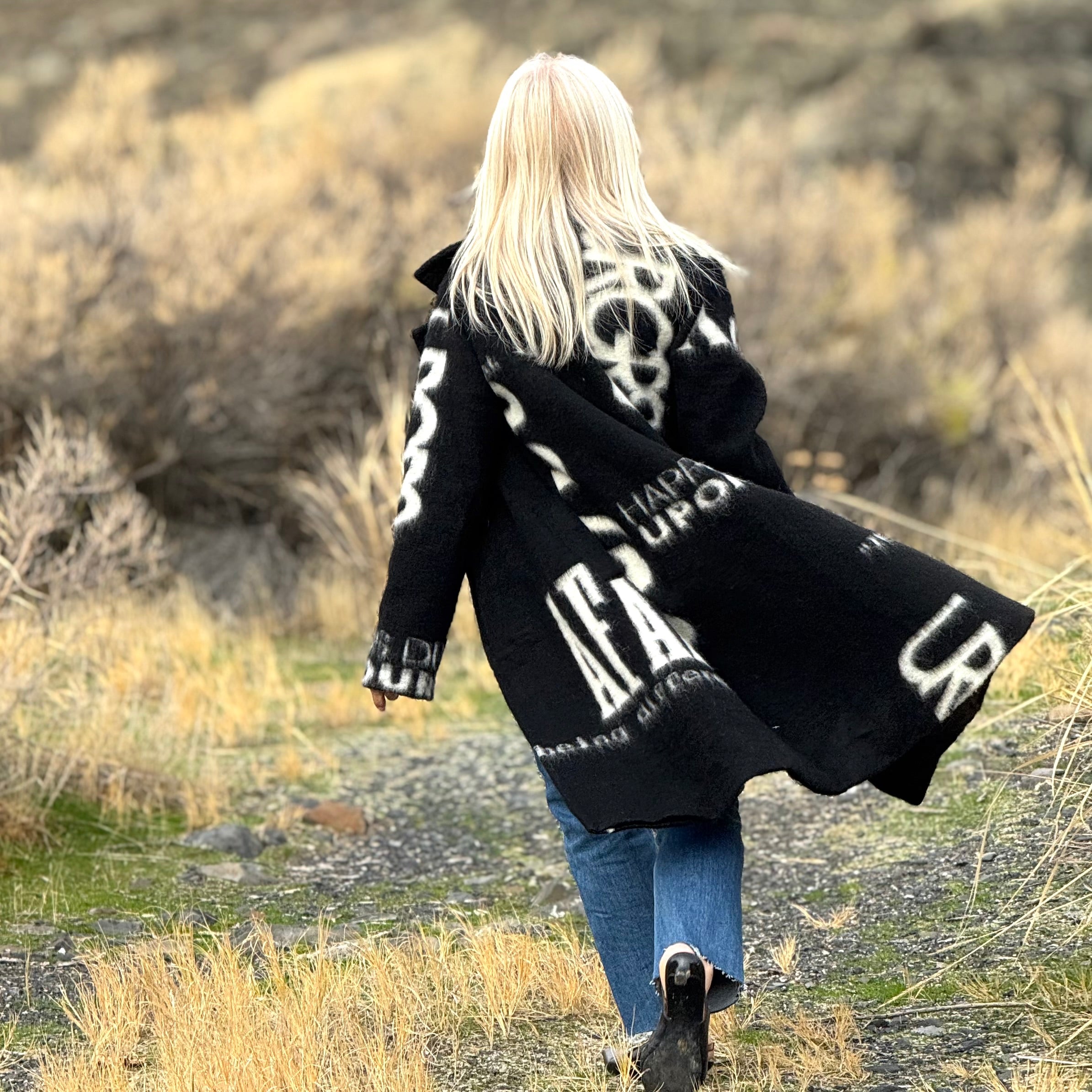 The European Graffiti Wool Coat