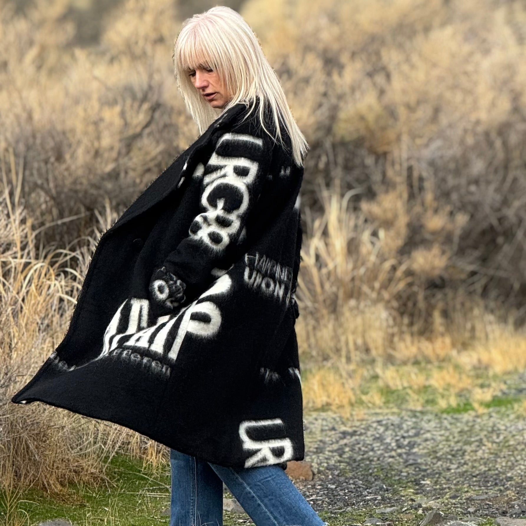 The European Graffiti Wool Coat